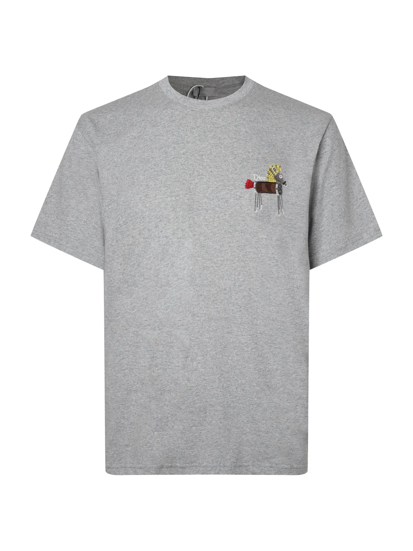 Embroidered Horse Motif Cotton T-Shirt D10515914
