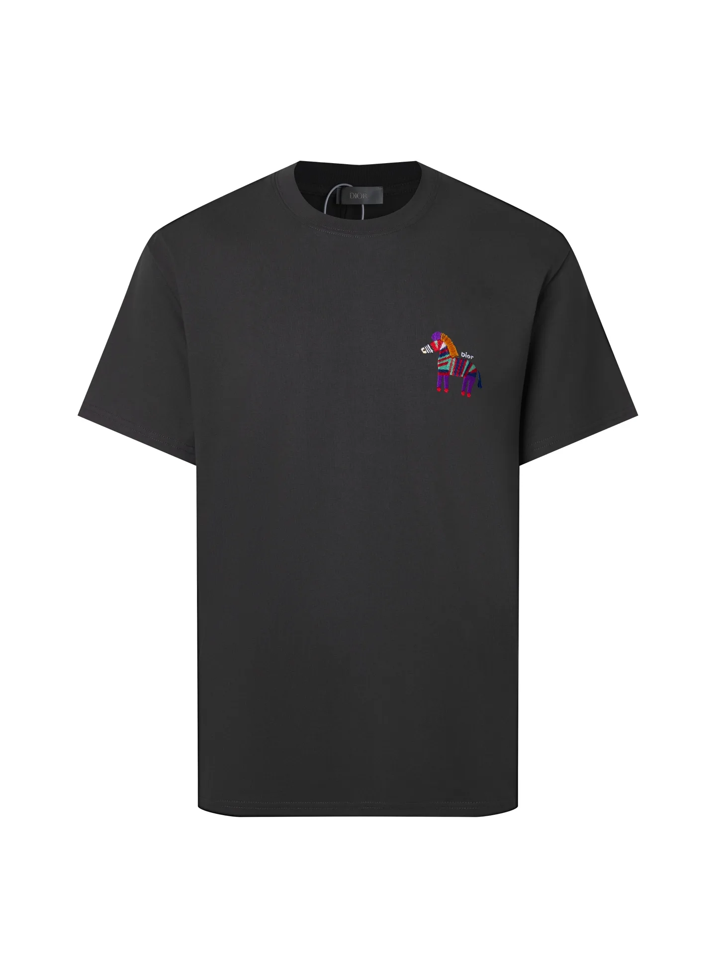 Embroidered Zebra Logo Cotton T-Shirt D10515869