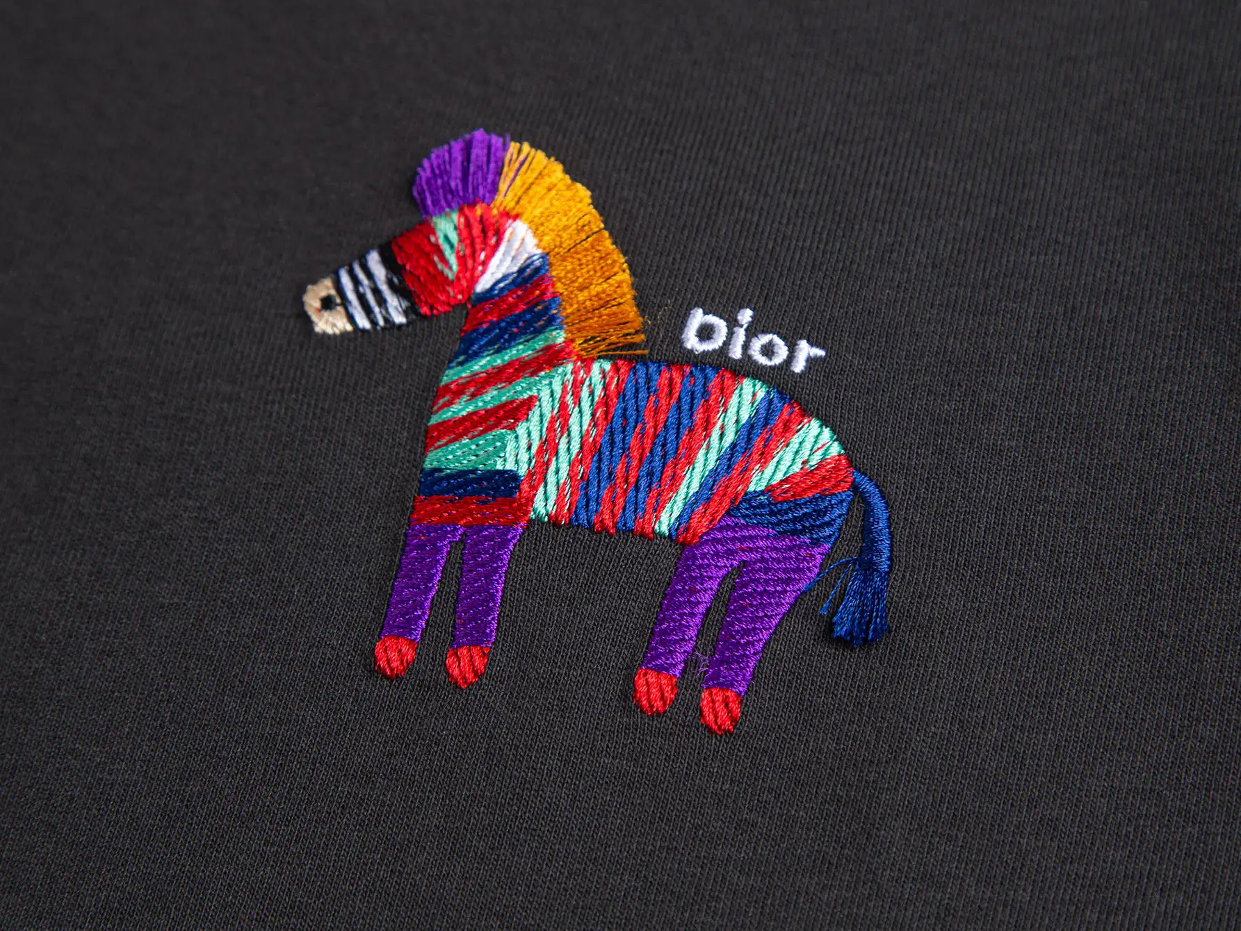 Embroidered Zebra Logo Cotton T-Shirt D10515869 — view 5