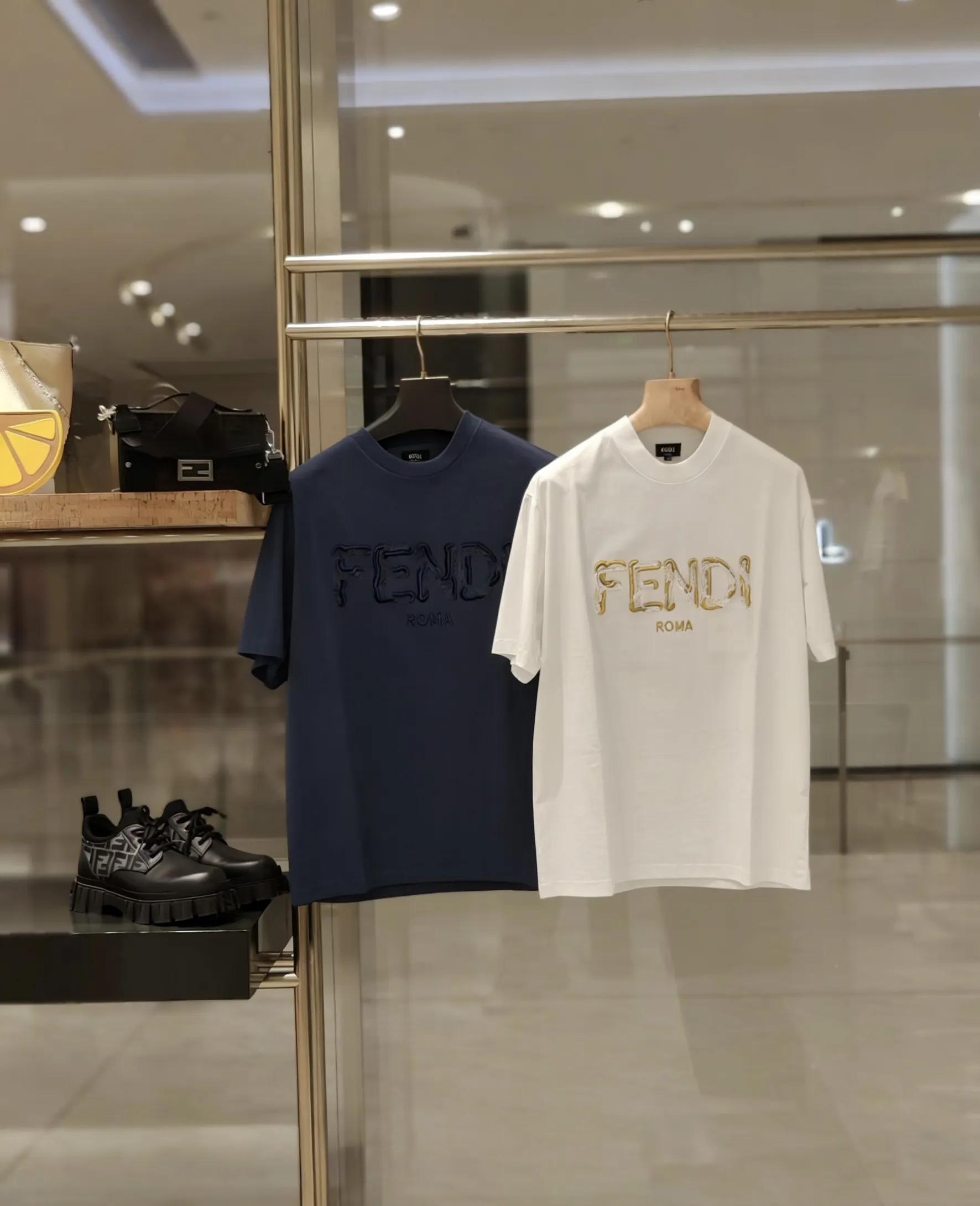 Fendi Roma Embroidered Cotton-Jersey T-Shirt D10515905
