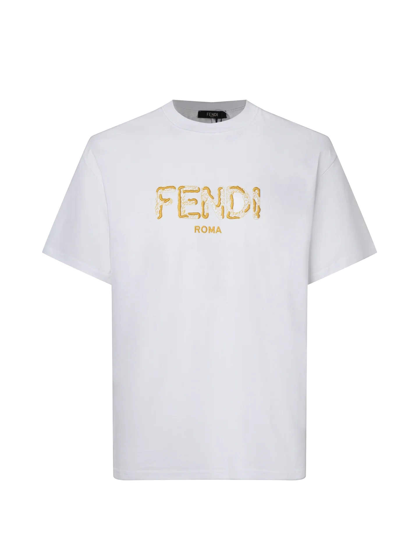 Fendi Roma Embroidered Cotton-Jersey T-Shirt D10515905 — view 4