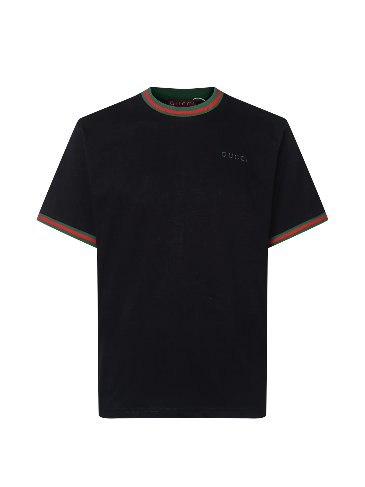 Web-Stripe Trim Mercerized Cotton T-Shirt D10515894