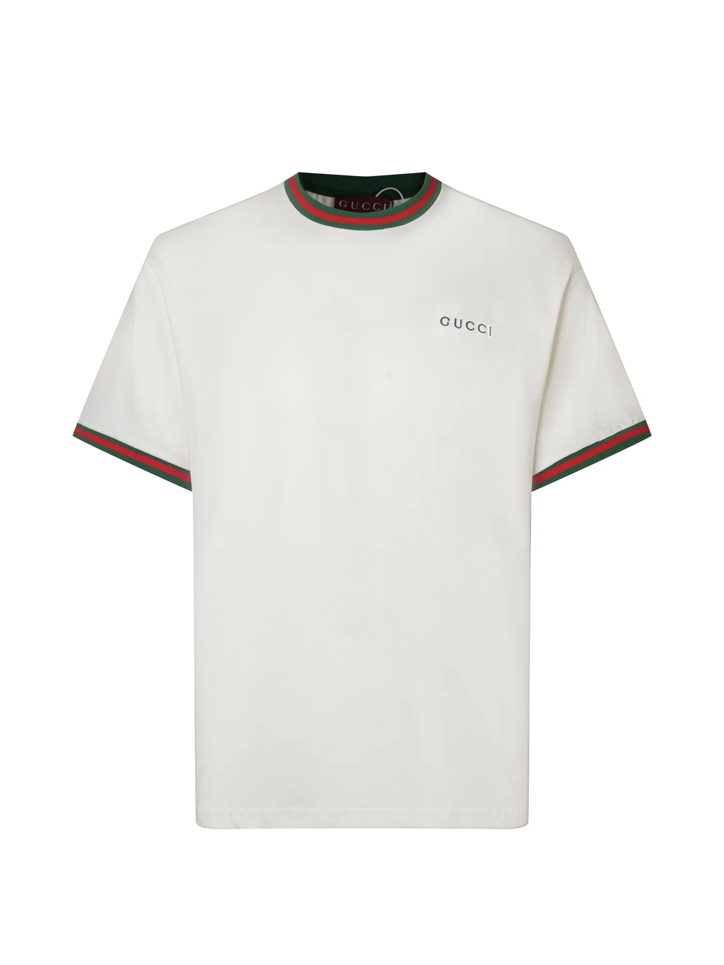 Web-Stripe Trim Cotton T-Shirt D10515896