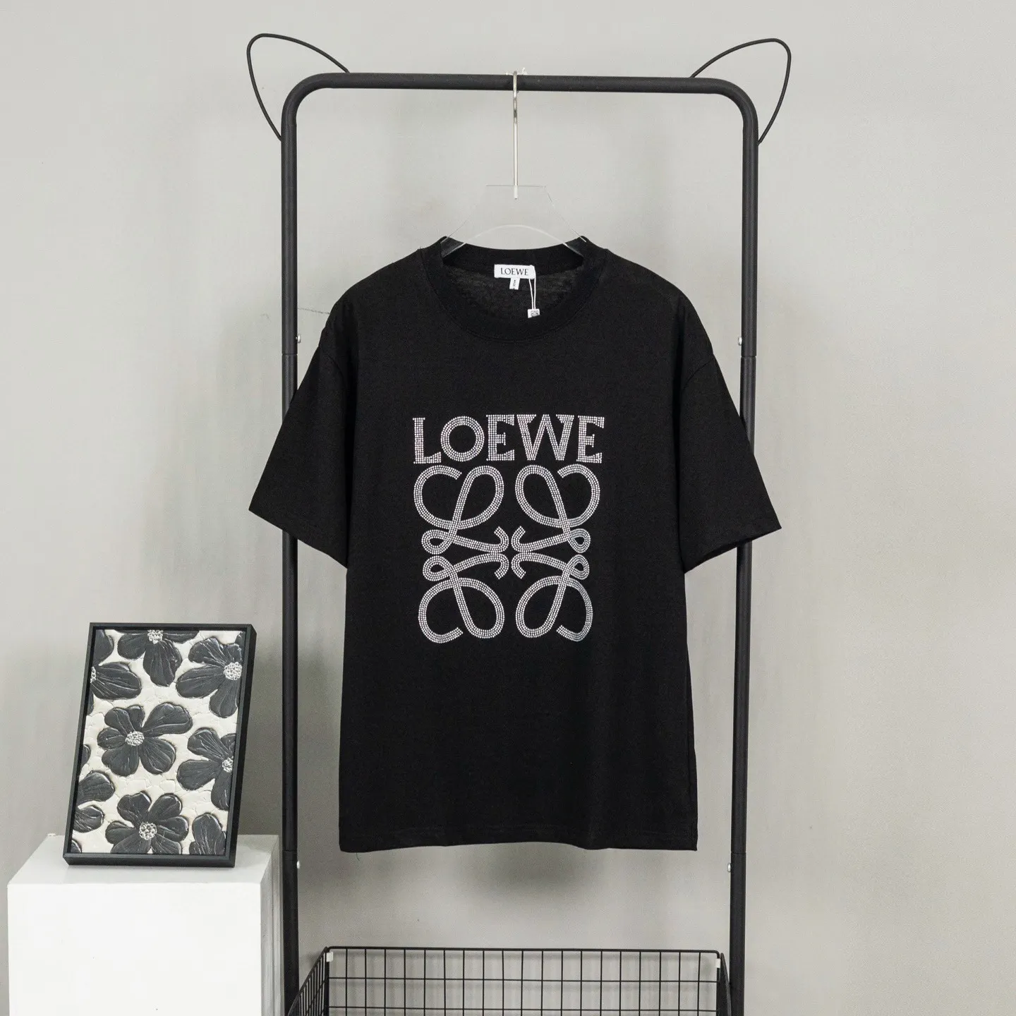 Crystal-Embellished Anagram Cotton T-Shirt D11512226