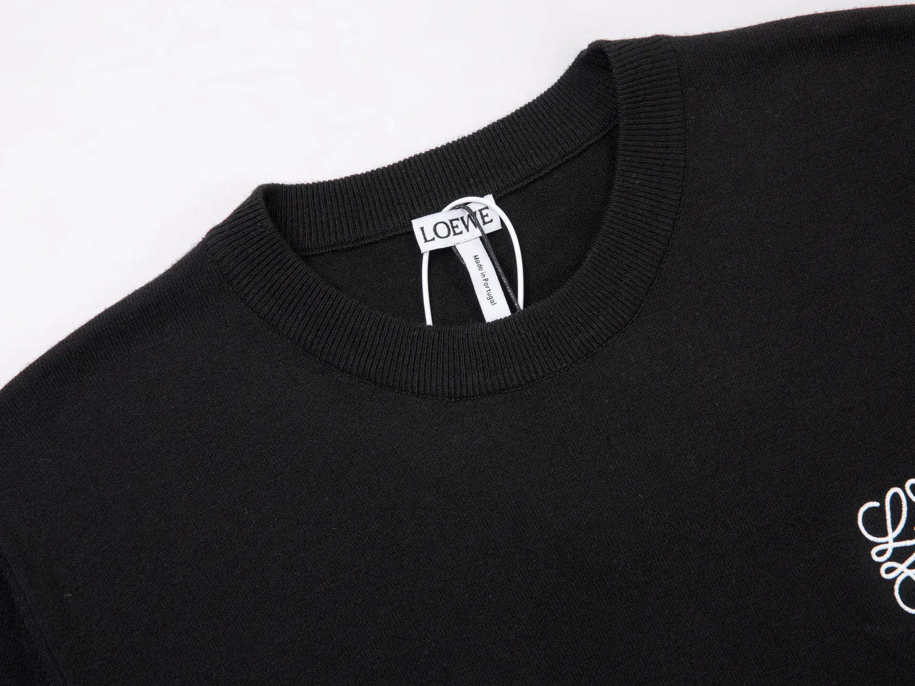 Anagram Embroidered Wool-Blend Knit T-Shirt D11516111 — view 4