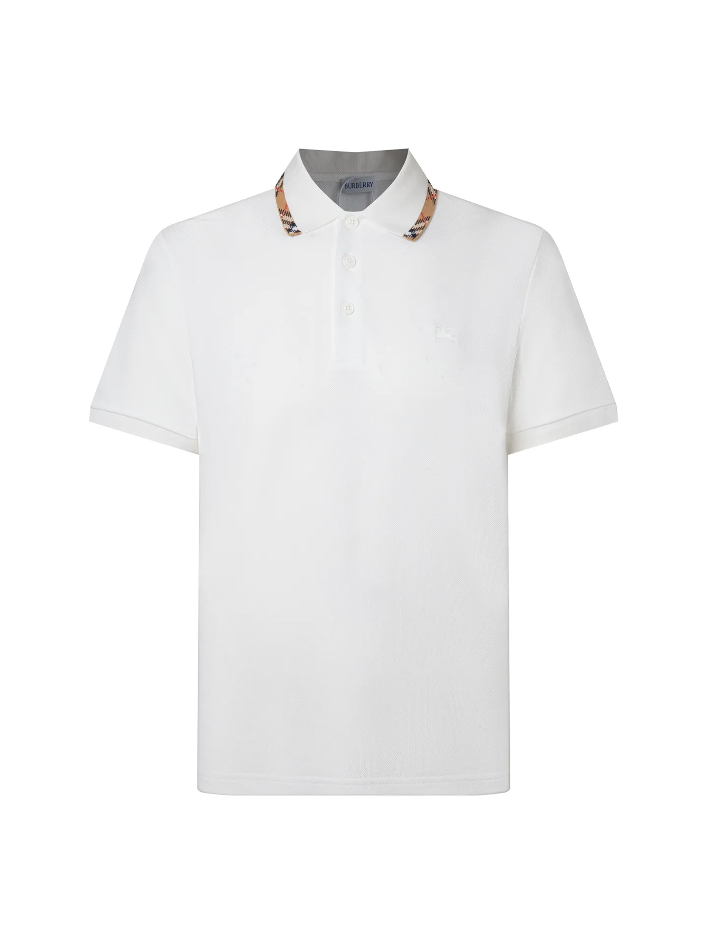 Check-Trim Cotton-Blend Piqué Polo Shirt D12015816