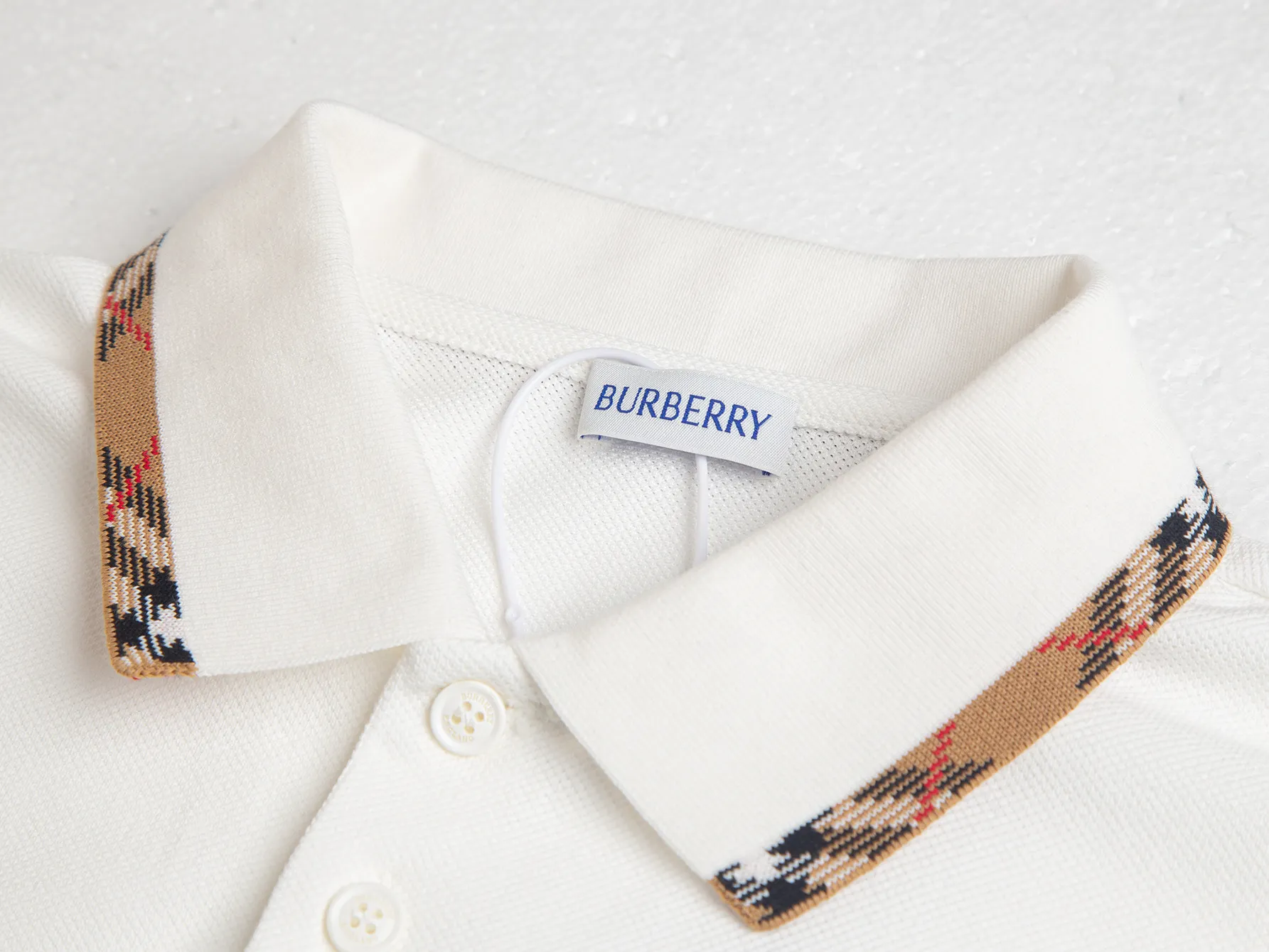Check-Trim Cotton-Blend Piqué Polo Shirt D12015816 — view 3
