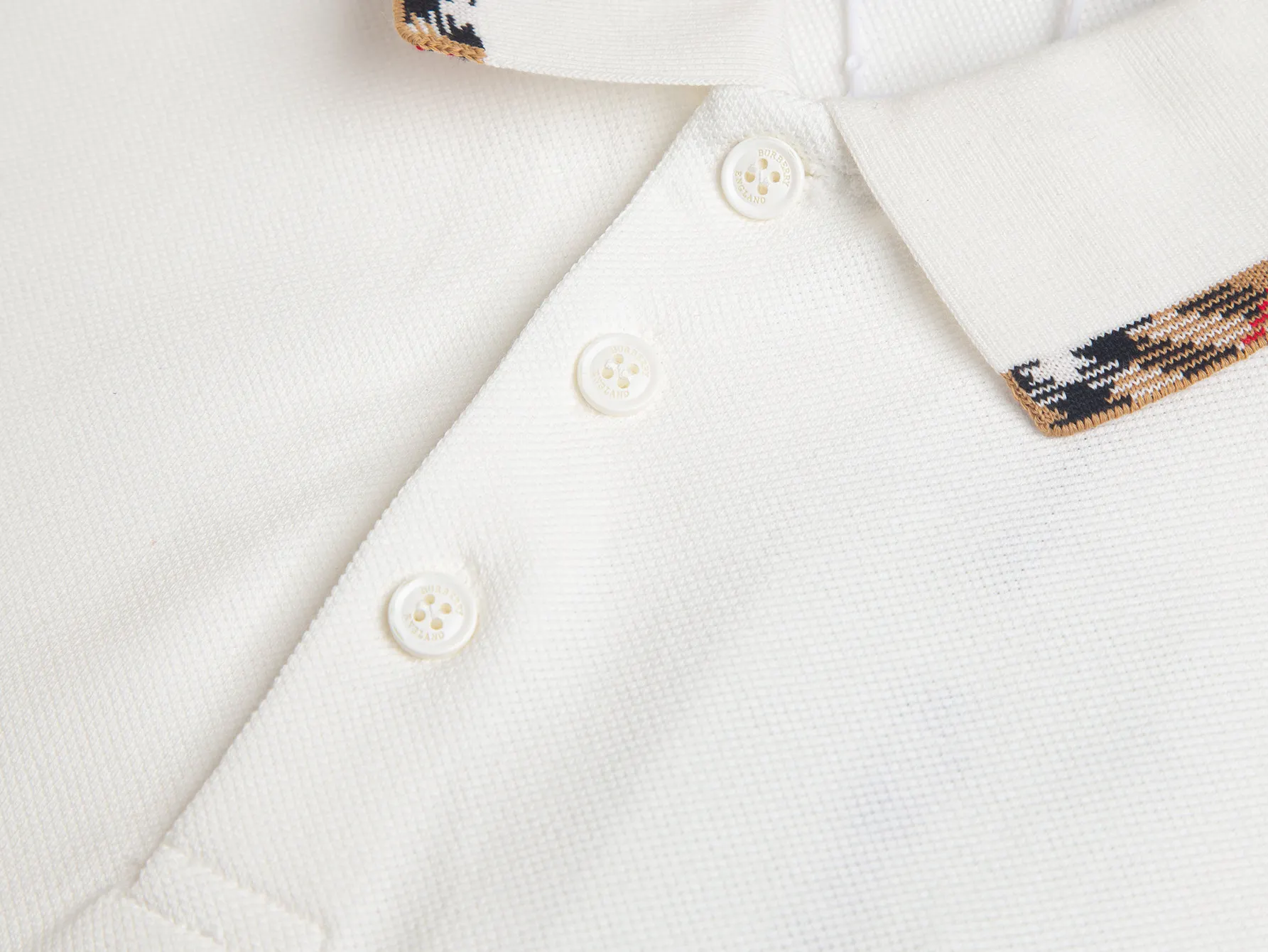 Check-Trim Cotton-Blend Piqué Polo Shirt D12015816 — view 4