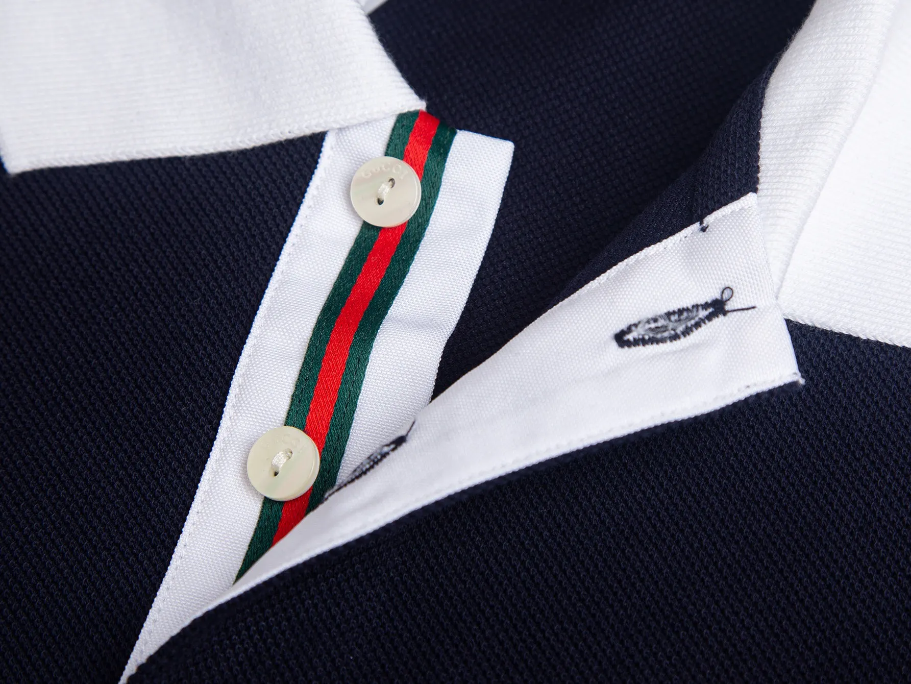 Contrast Collar Piqué Cotton Polo Shirt D12015757 — view 3