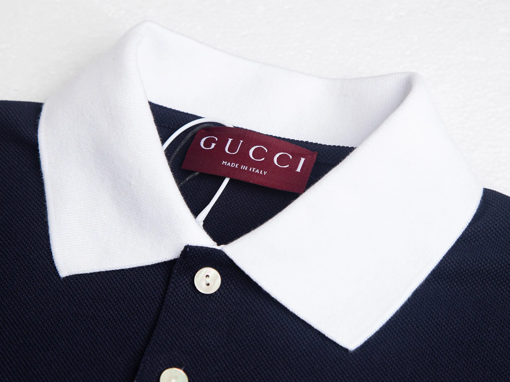 Contrast Collar Piqué Cotton Polo Shirt D12015757 — view 4