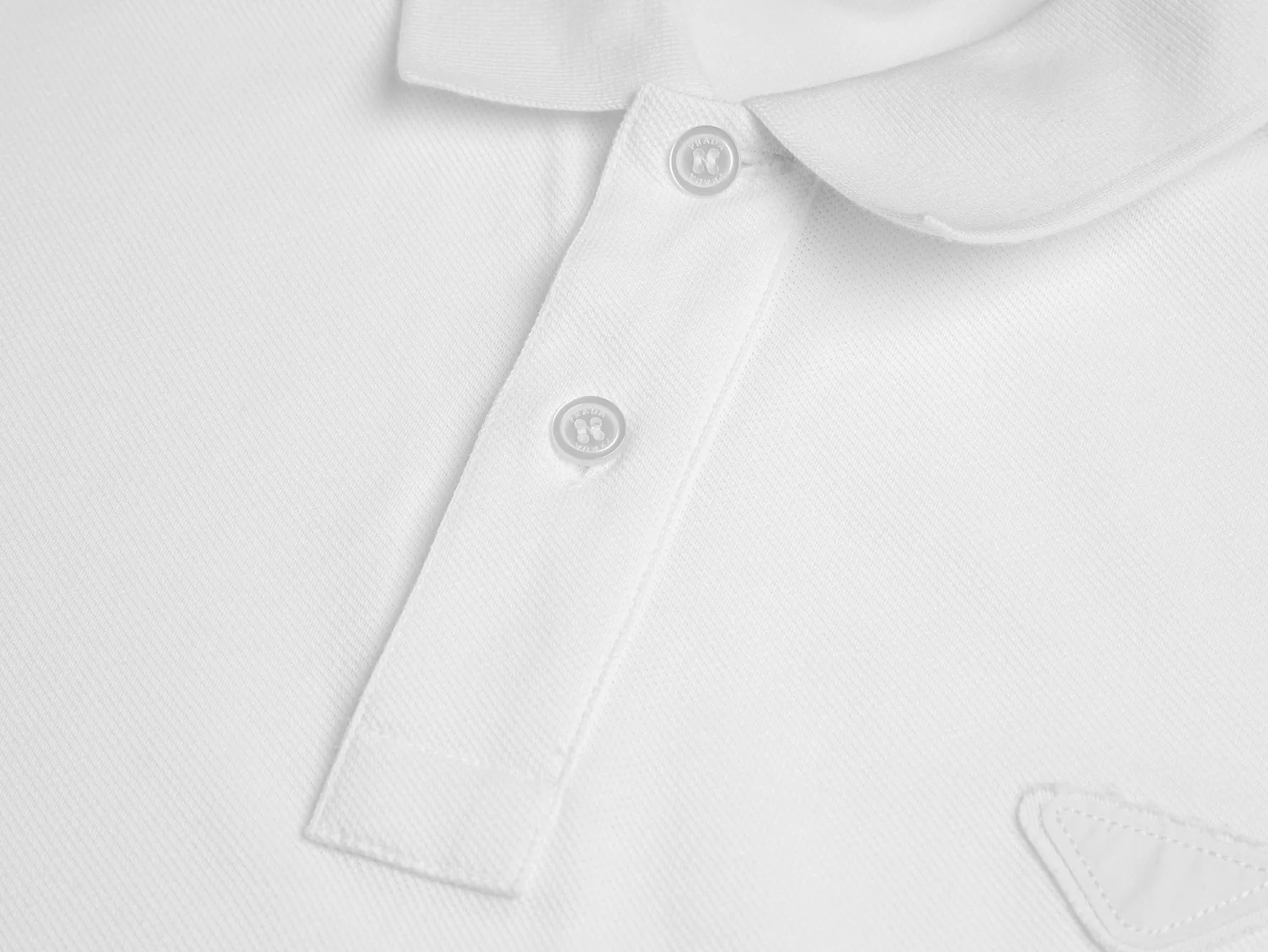Triangle Logo Piqué Cotton Polo Shirt D12015884 — view 3