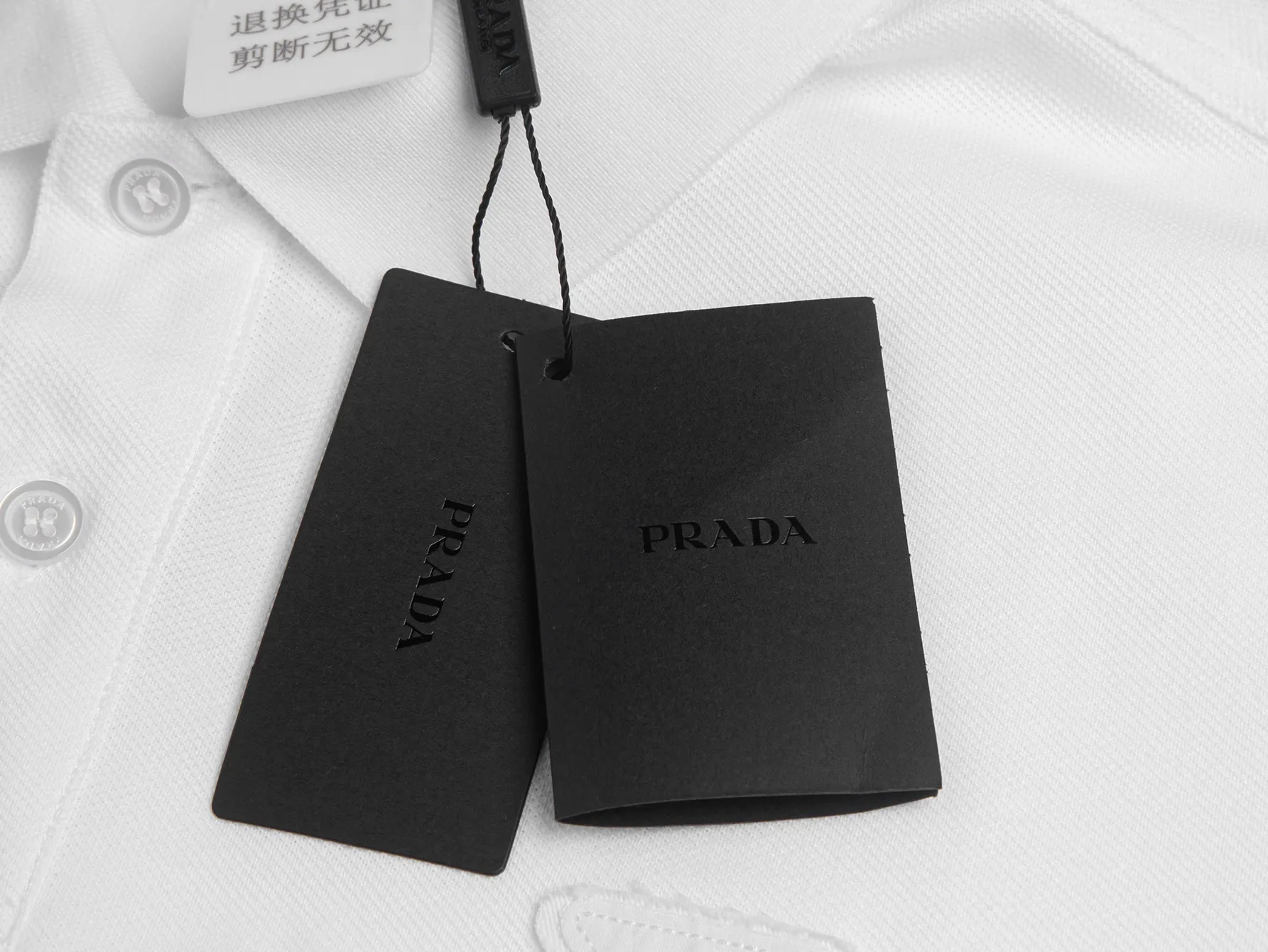 Triangle Logo Piqué Cotton Polo Shirt D12015884 — view 7