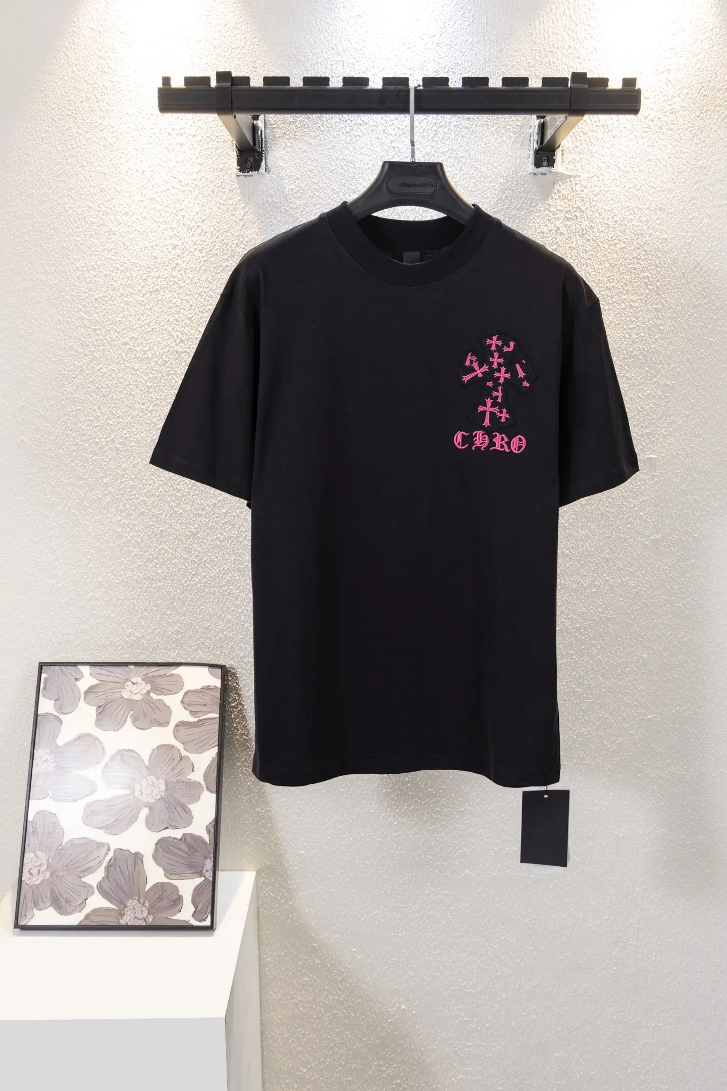 Cross Appliqué Embroidered Cotton T-Shirt D12512203