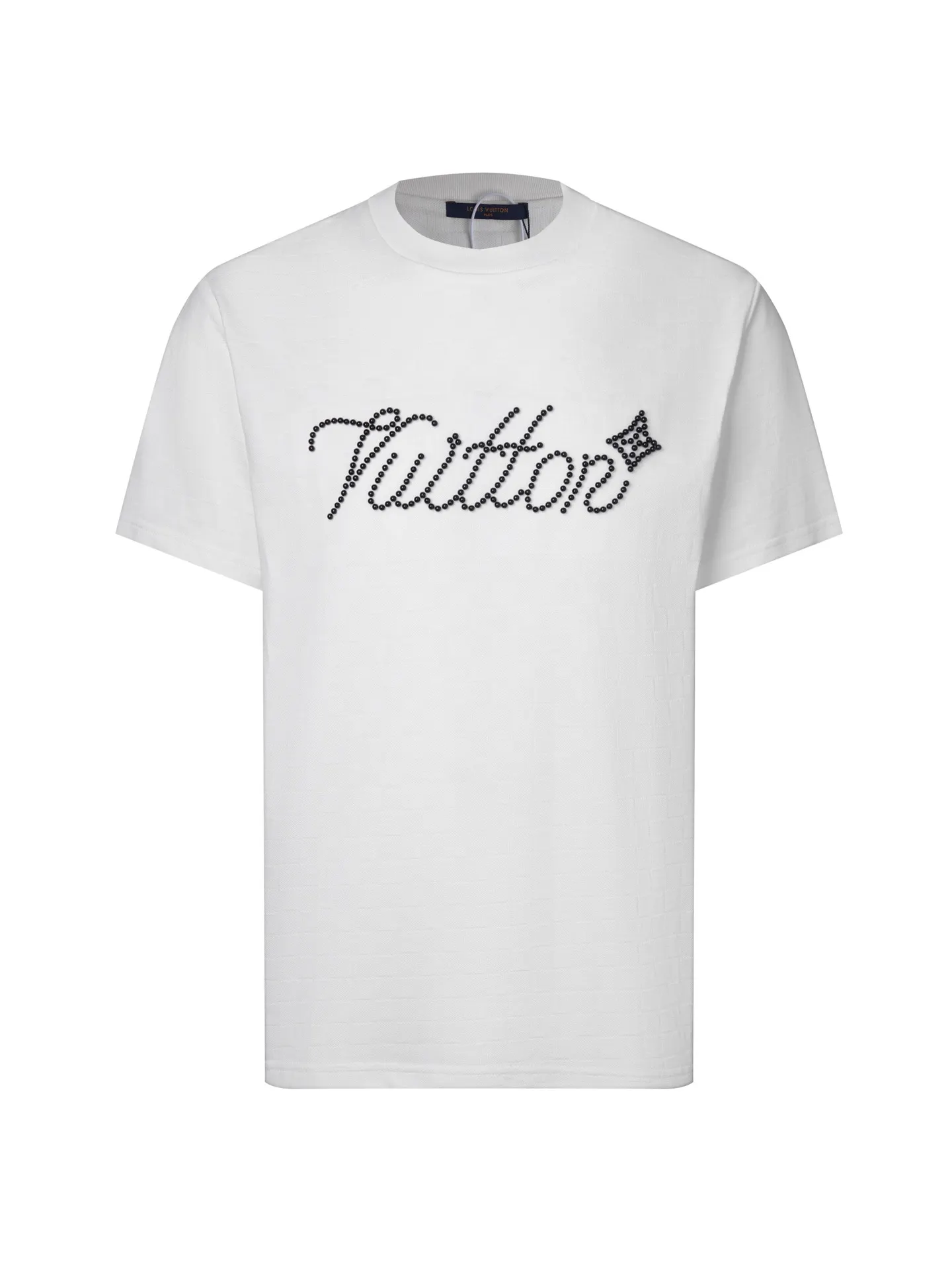 Beaded Logo Cotton Piqué T-Shirt D12515941
