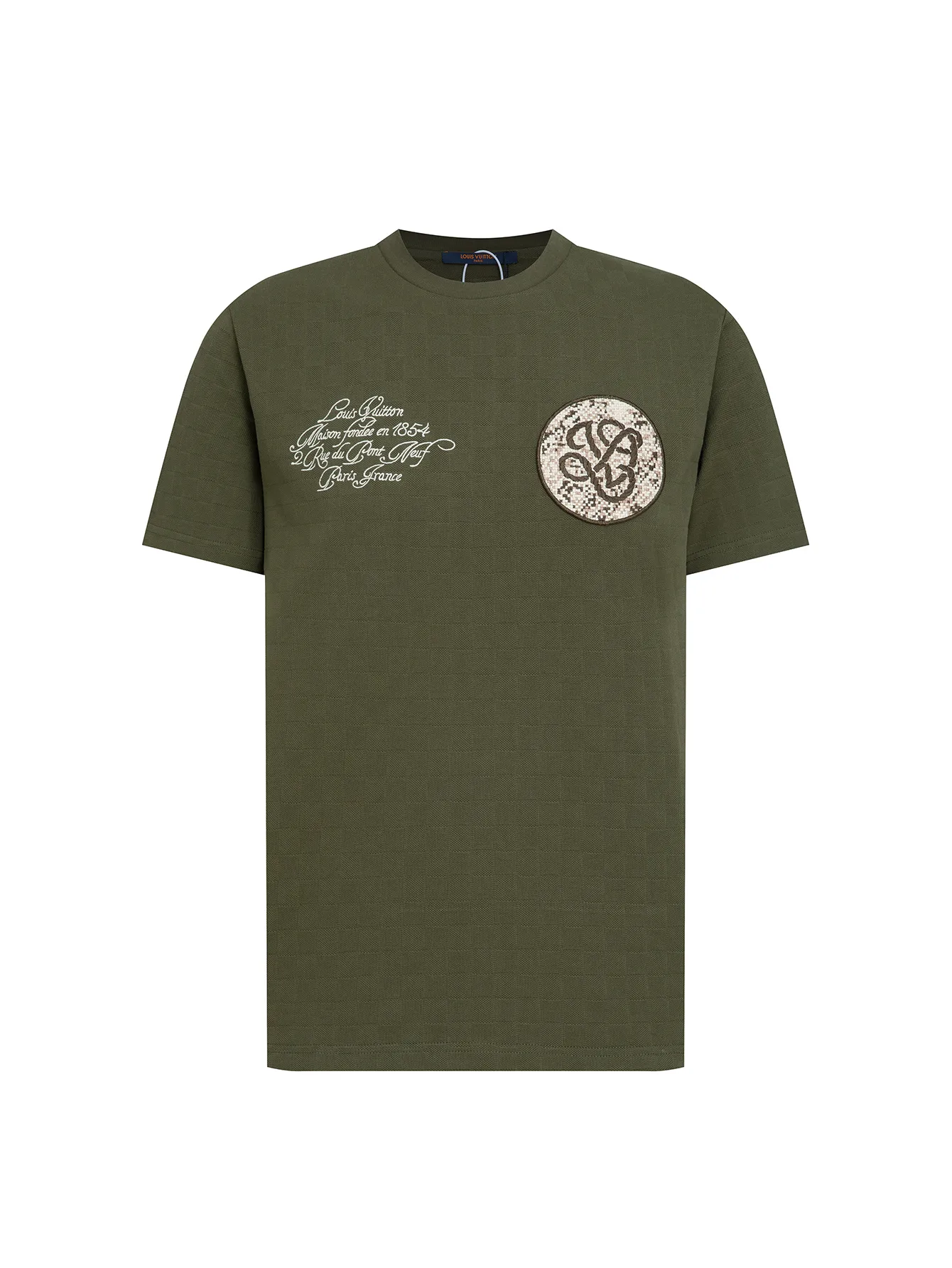 Embroidered Damier Piqué Cotton T-Shirt D12516105