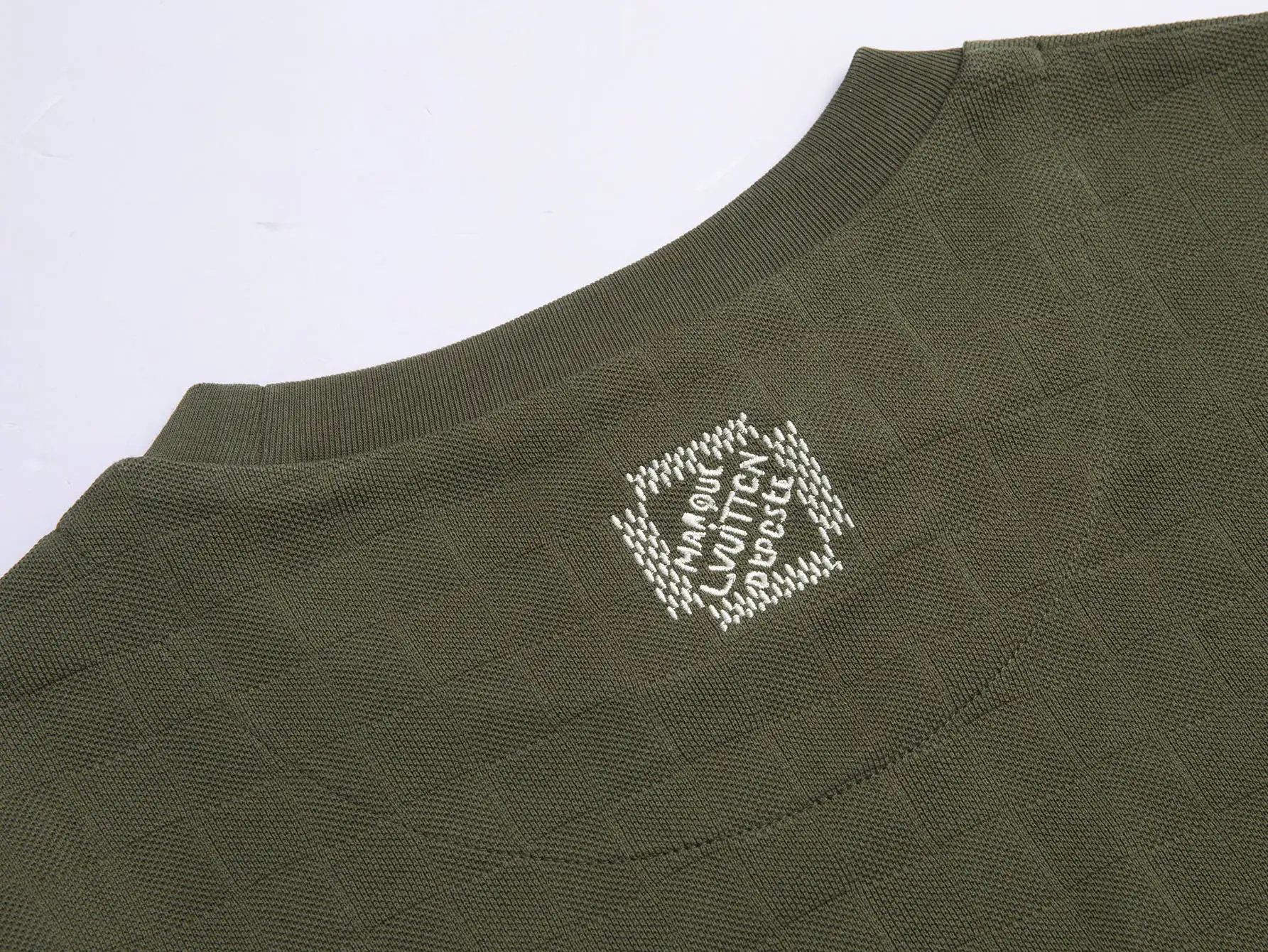 Embroidered Damier Piqué Cotton T-Shirt D12516105 — view 8