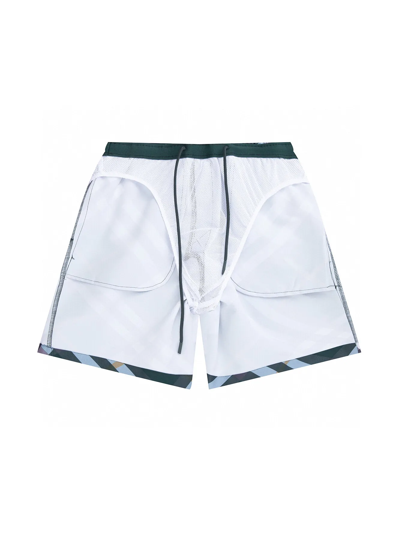 Check Print Twill Swim Shorts D12516122 — view 5