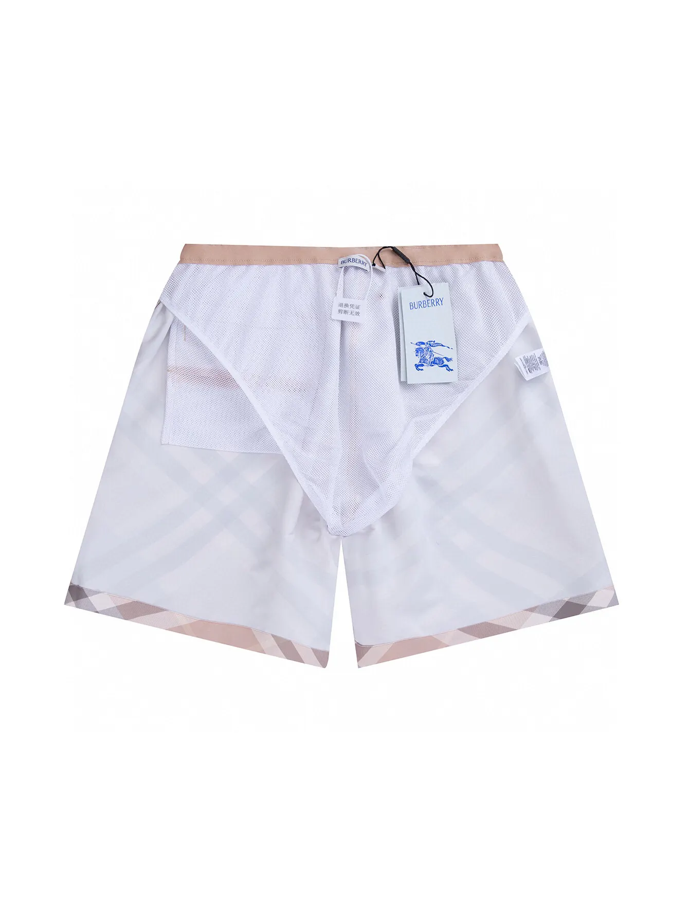 Check Print Twill Swim Shorts D12516123 — view 5
