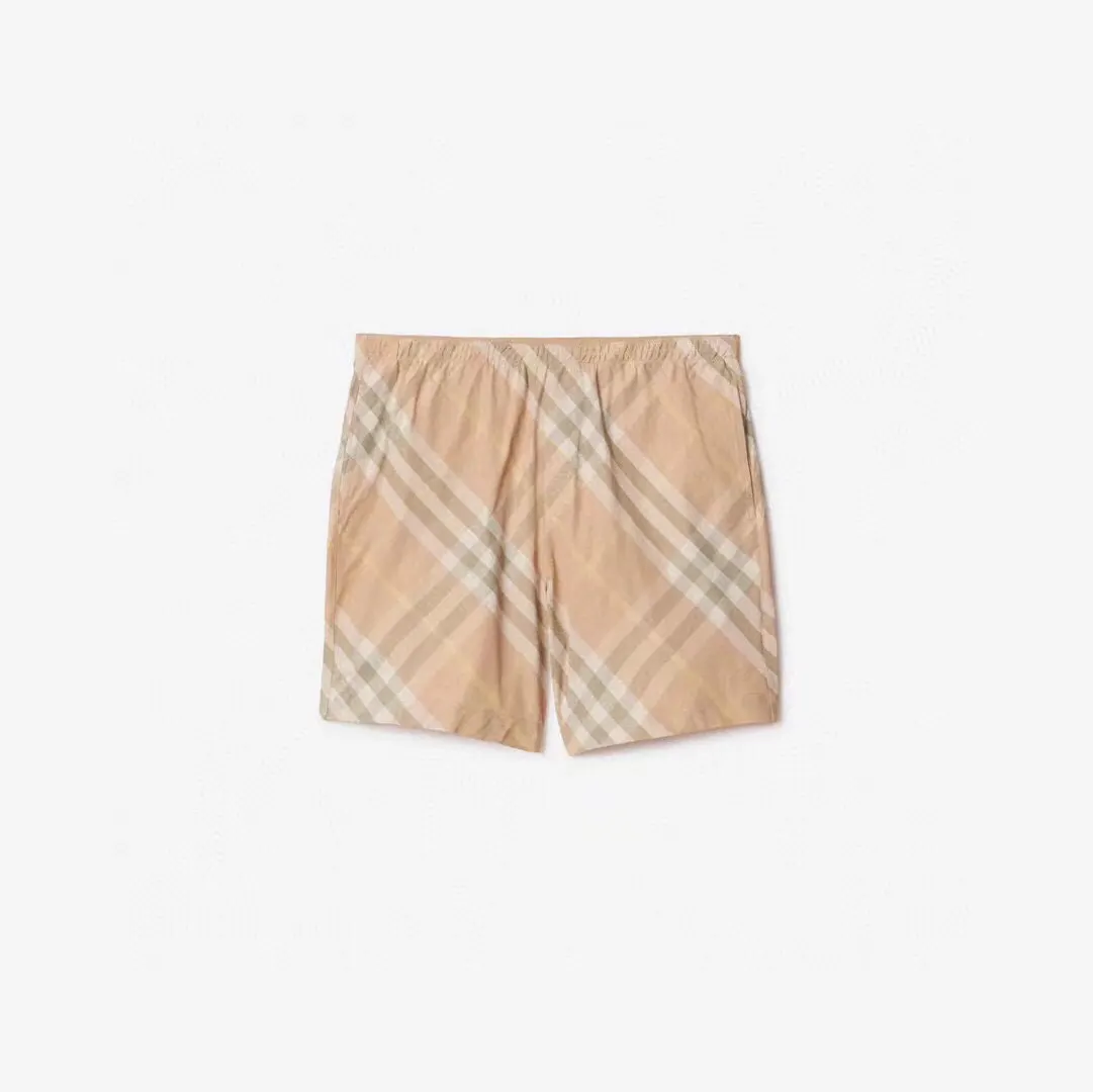 Check Print Drawstring Swim Shorts D12516120 — view 4