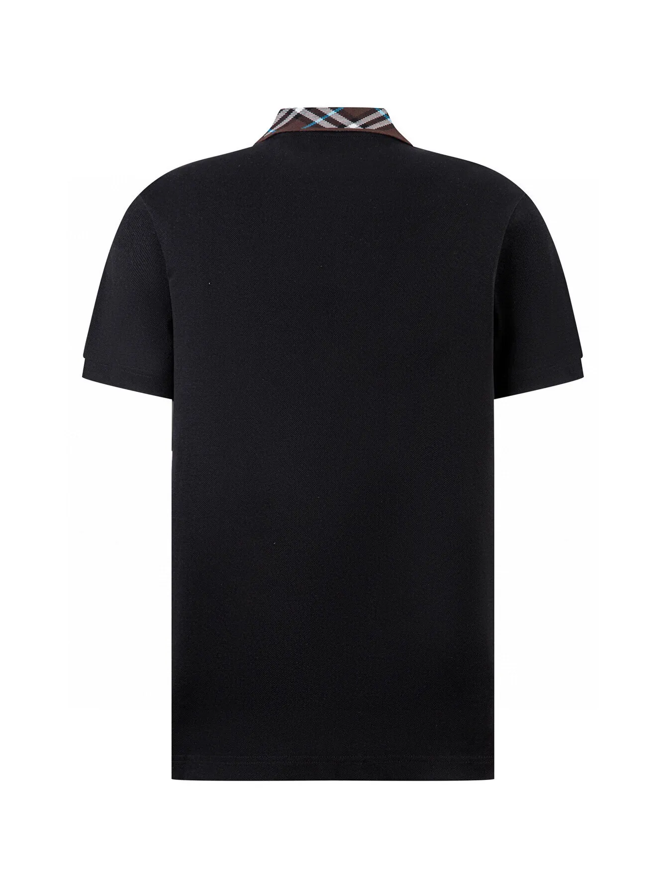 Check-Collar Piqué Cotton Polo Shirt D12515947 — view 2