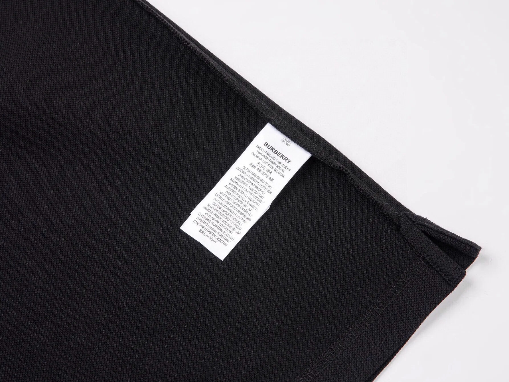 Check-Collar Piqué Cotton Polo Shirt D12515947 — view 6