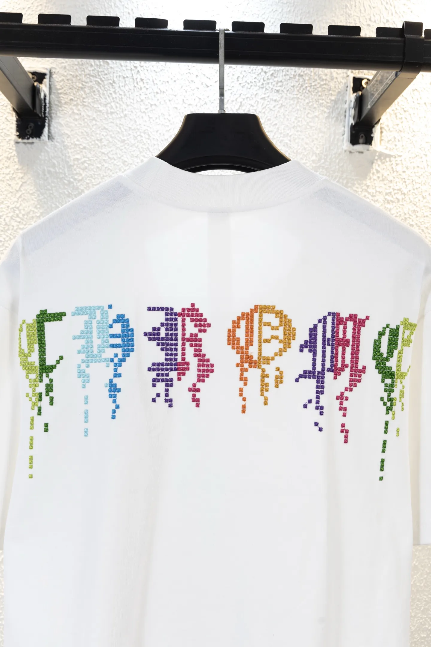 Embroidered Mosaic Logo Cotton T-Shirt D13312195 — view 4