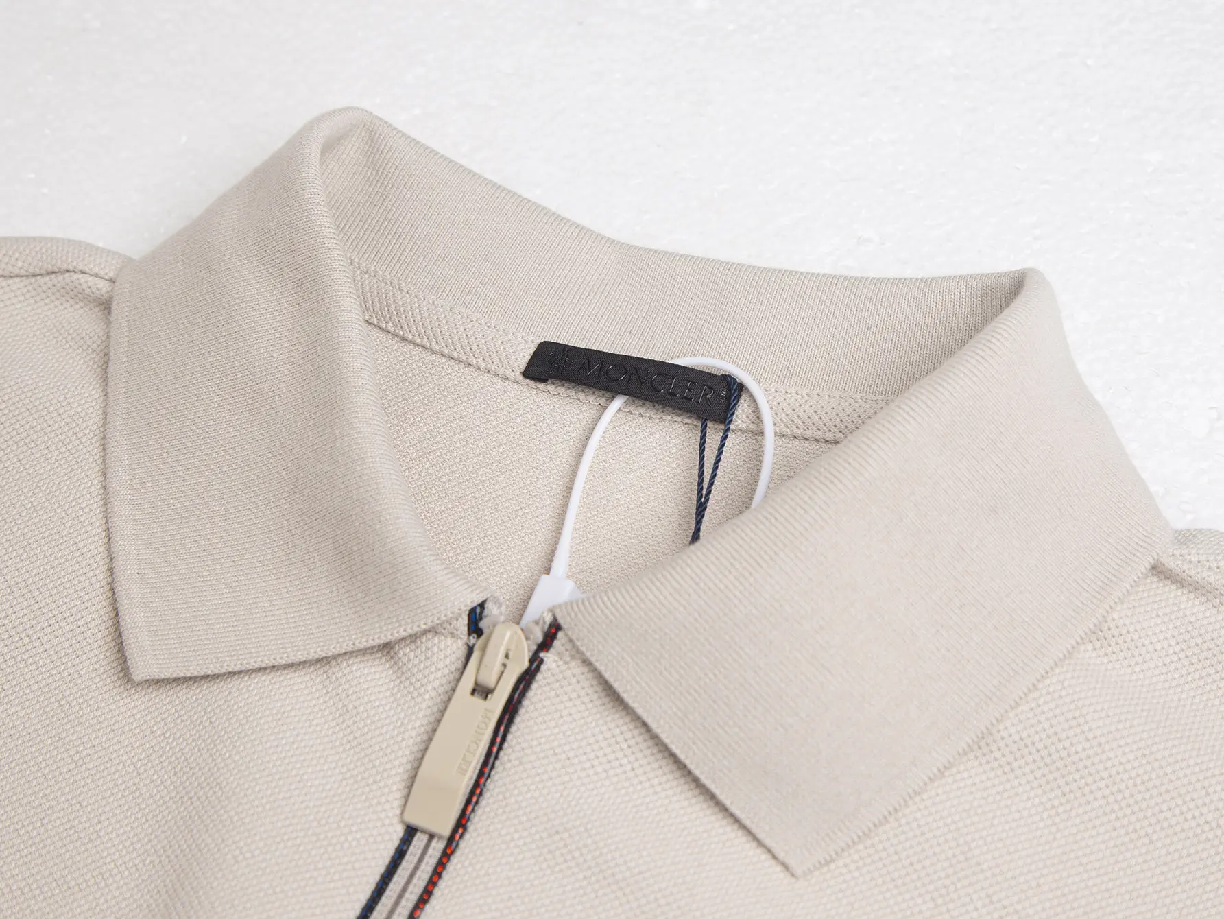 Moncler Black Logo Zip-Up Polo Shirt D14015765 — view 4