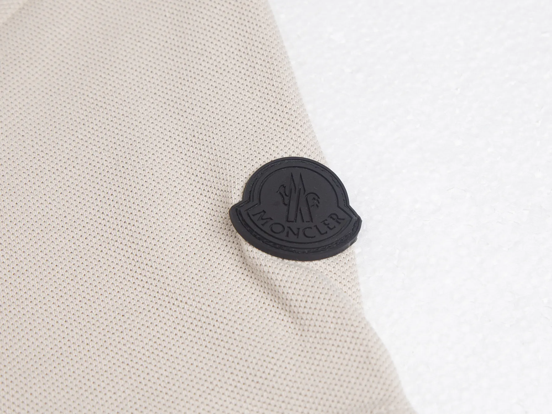 Moncler Black Logo Zip-Up Polo Shirt D14015765 — view 6