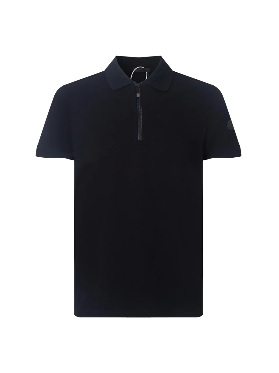 Black Logo-Patch Half-Zip Polo Shirt D14015764