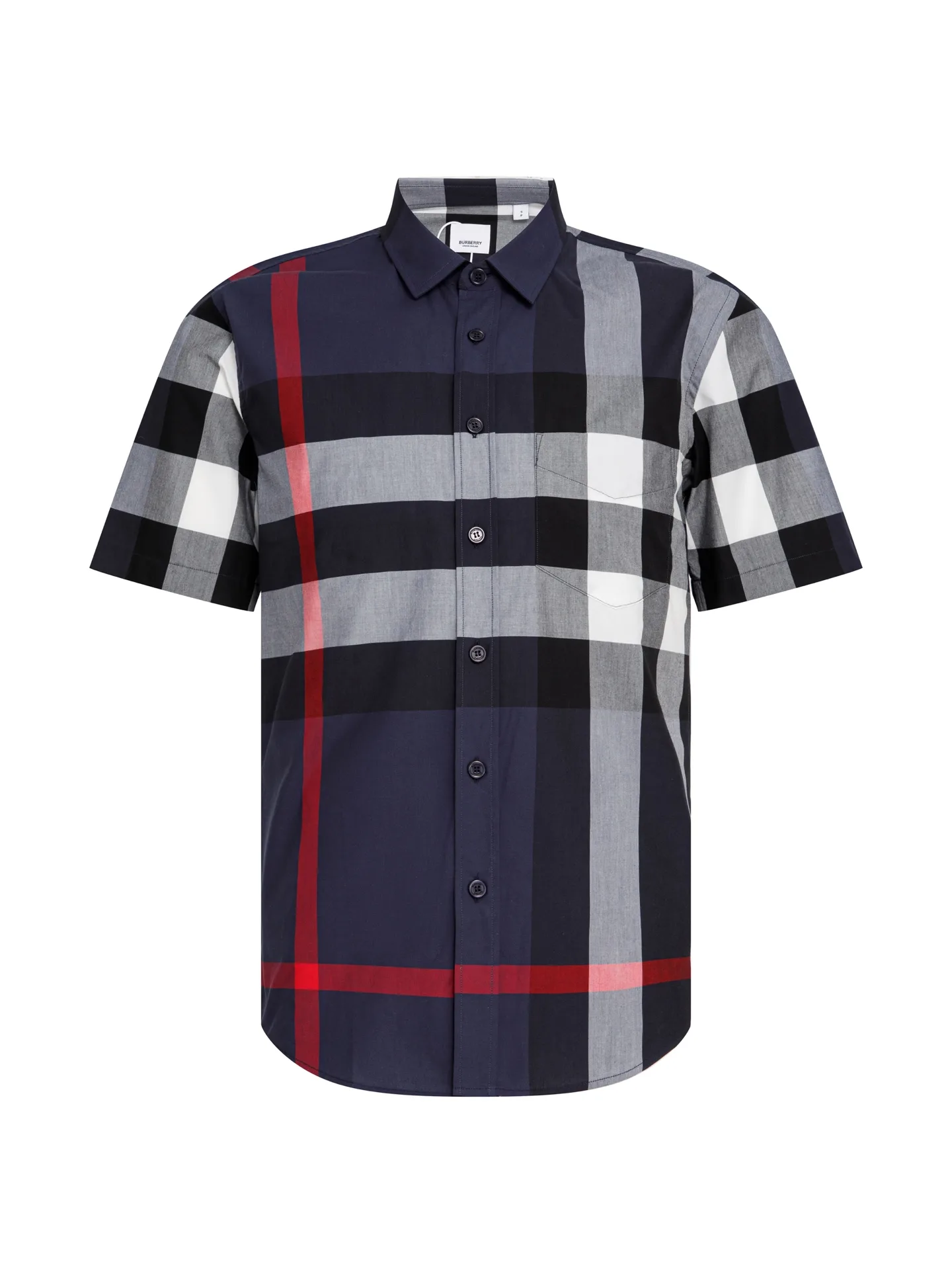 Check Print Short-Sleeve Cotton Shirt D14015962