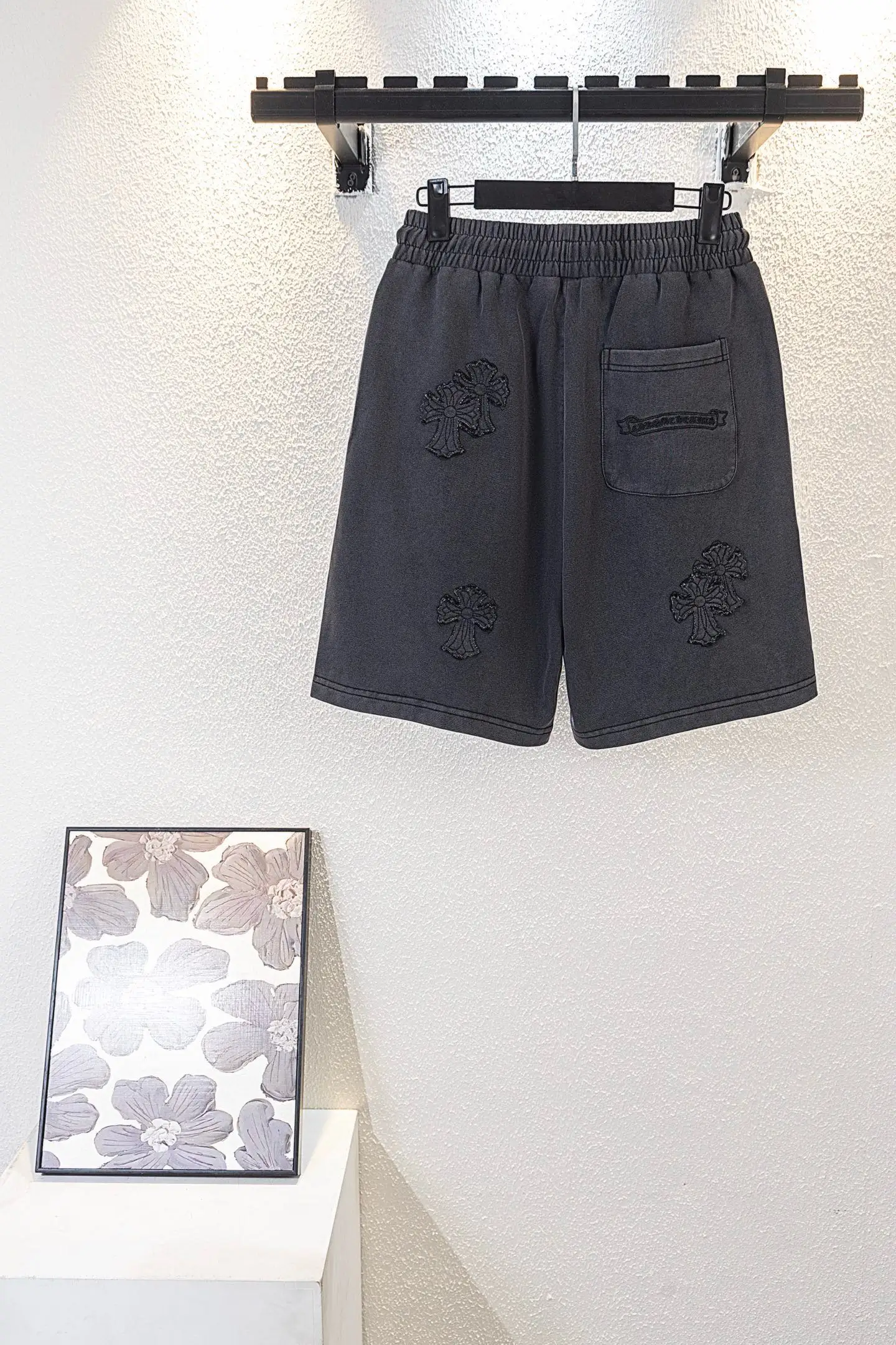 Embroidered Patchwork Cotton Jersey Shorts D14511124 — view 2
