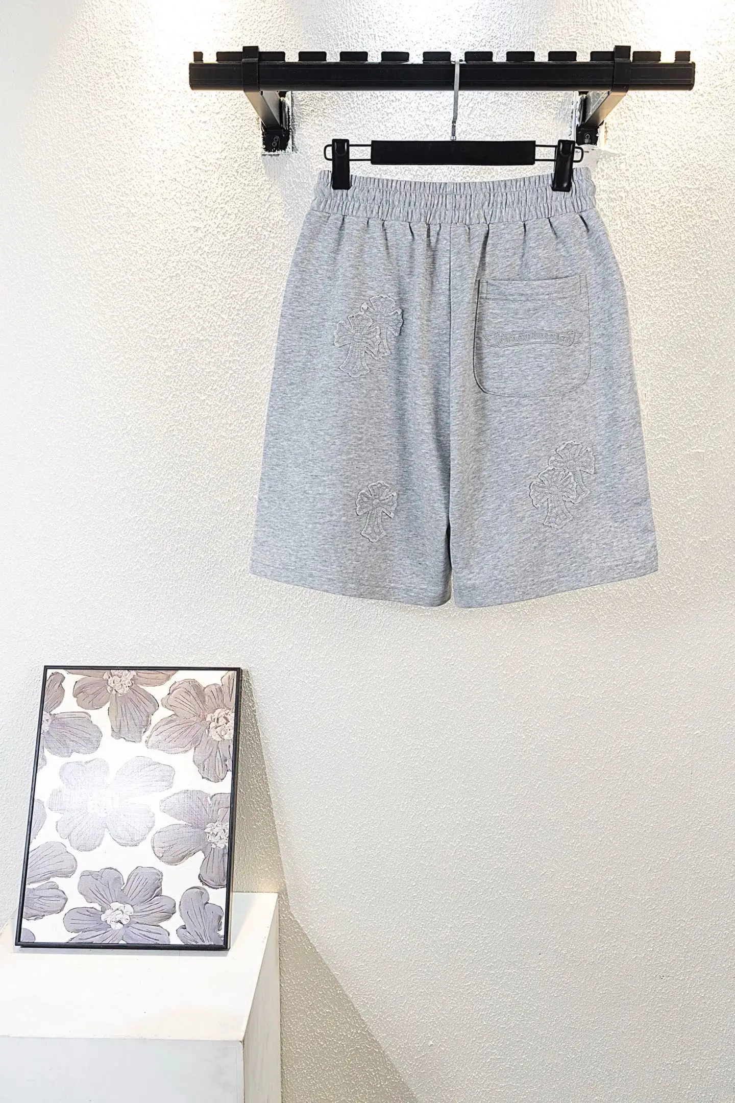 Embroidered Patchwork Cotton Jersey Shorts D14511125 — view 2