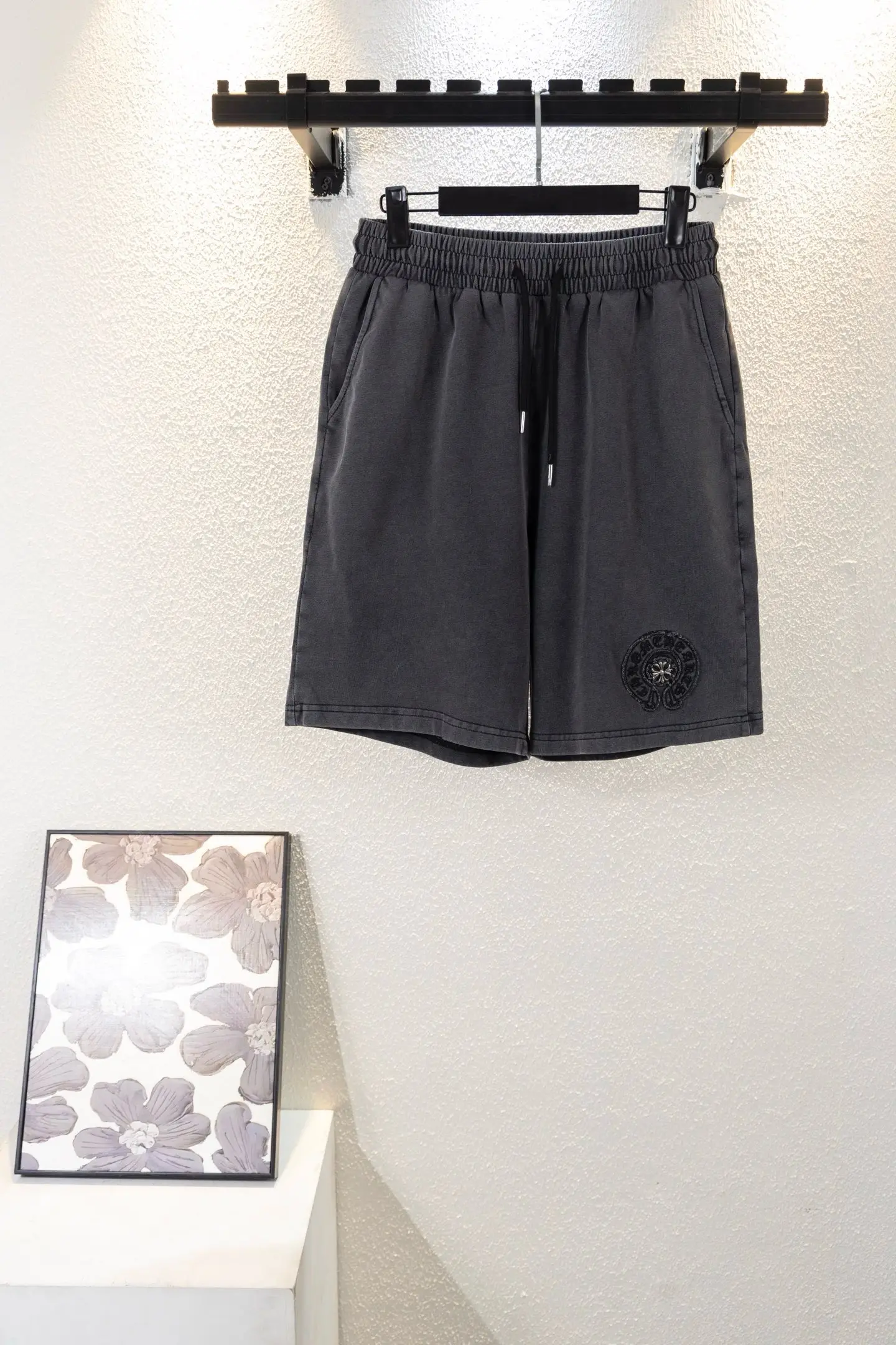 Embroidered Washed Cotton Jersey Shorts D14511126