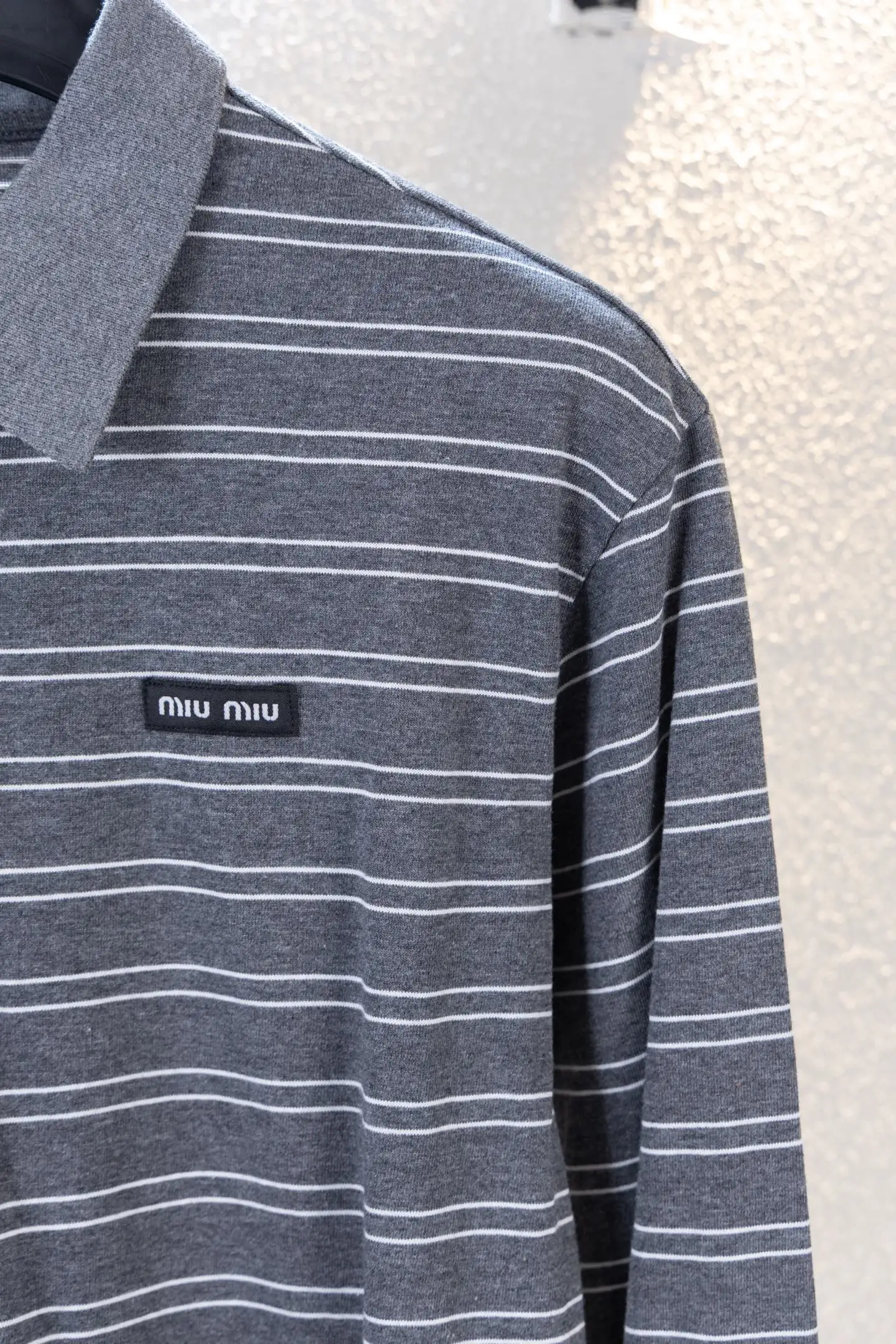 Striped Cotton Long-Sleeved Polo Shirt D14812255 — view 4