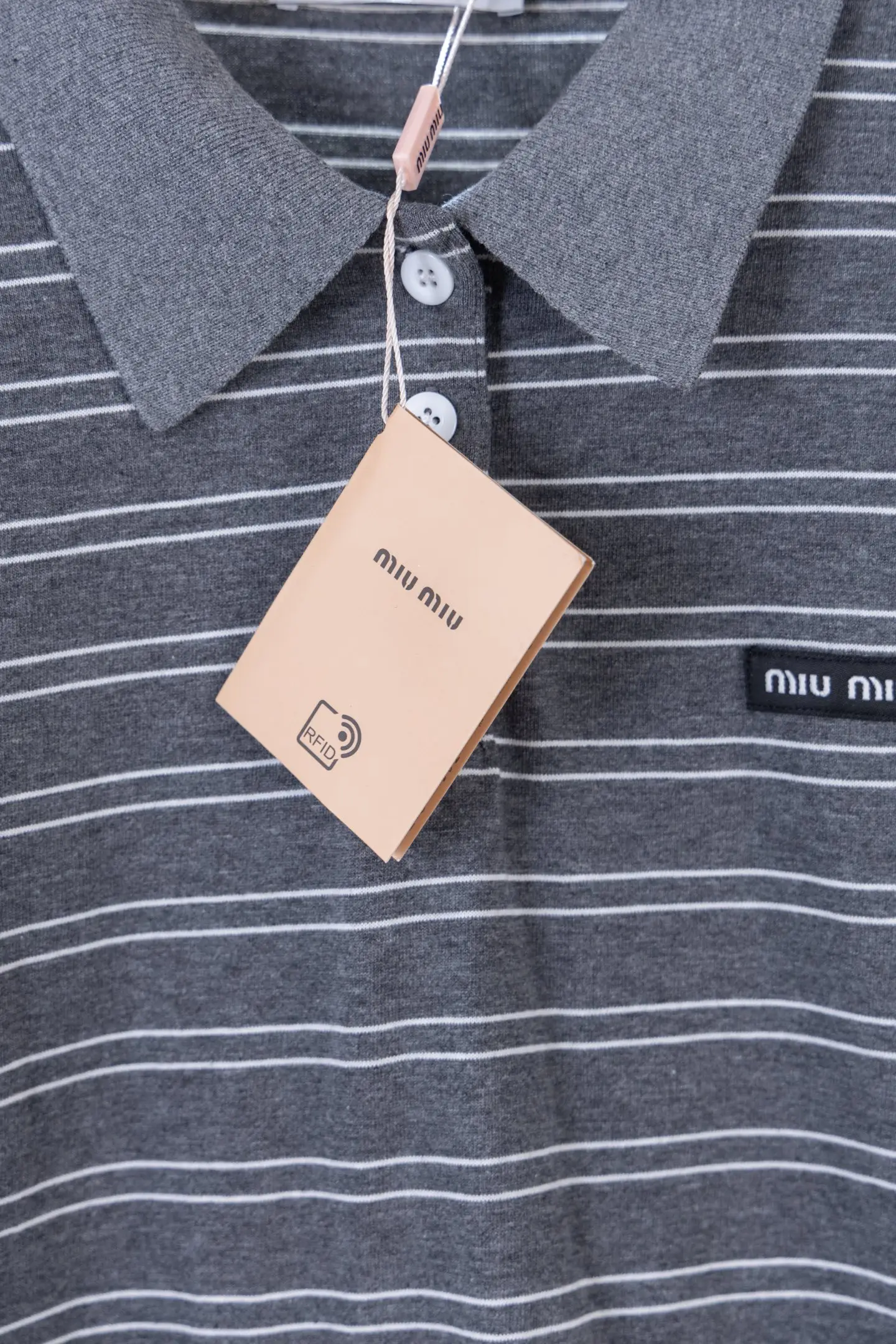 Striped Cotton Long-Sleeved Polo Shirt D14812255 — view 9