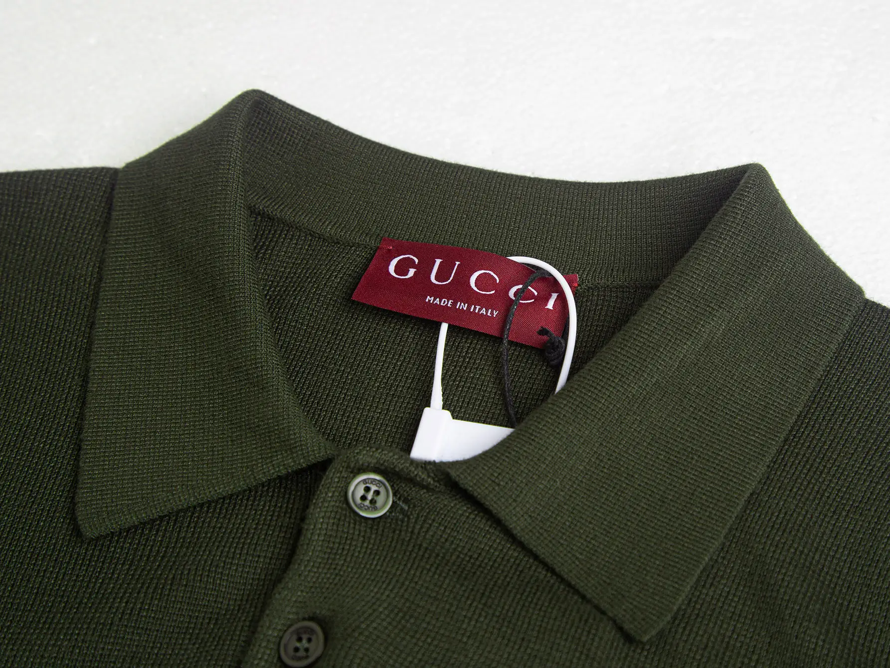 Logo-Embroidered Wool-Blend Knit Polo Shirt D15015831 — view 5