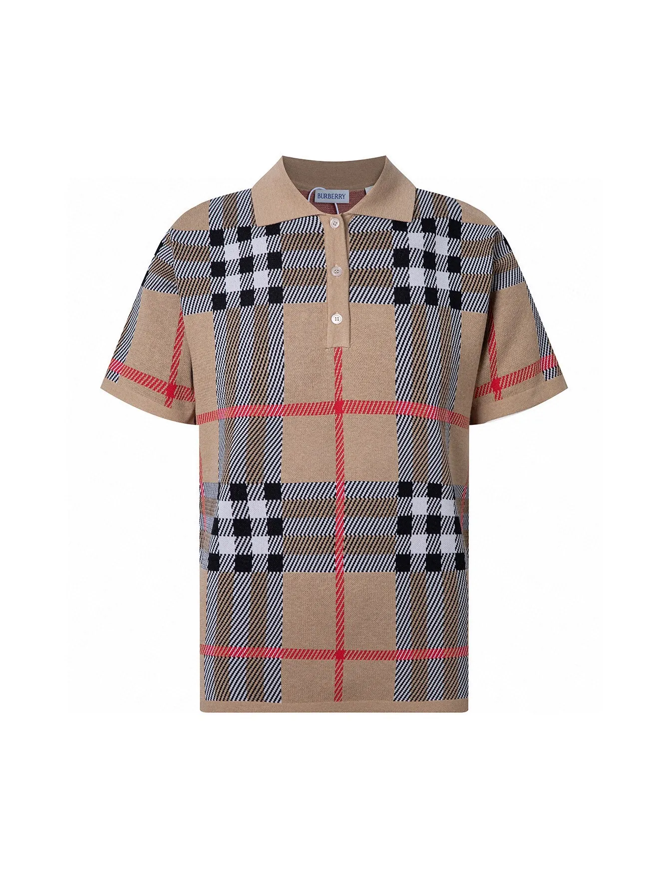 Check Wool Knit Polo Shirt D15015945