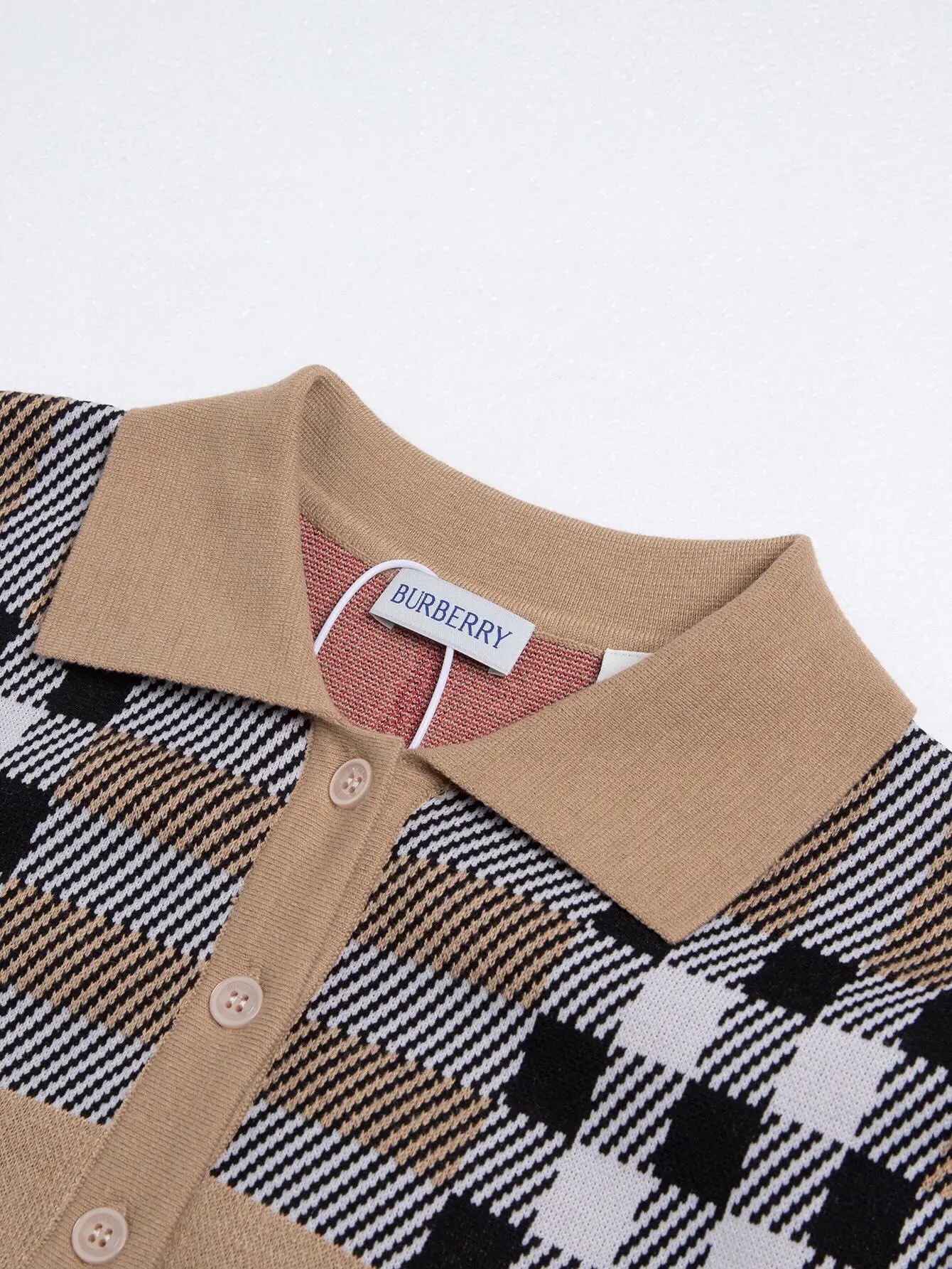 Check Wool Knit Polo Shirt D15015945 — view 3