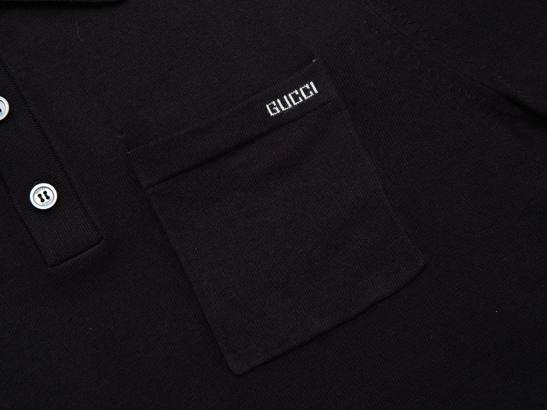 Logo-Embroidered Wool Knit Polo Shirt D15016114 — view 3