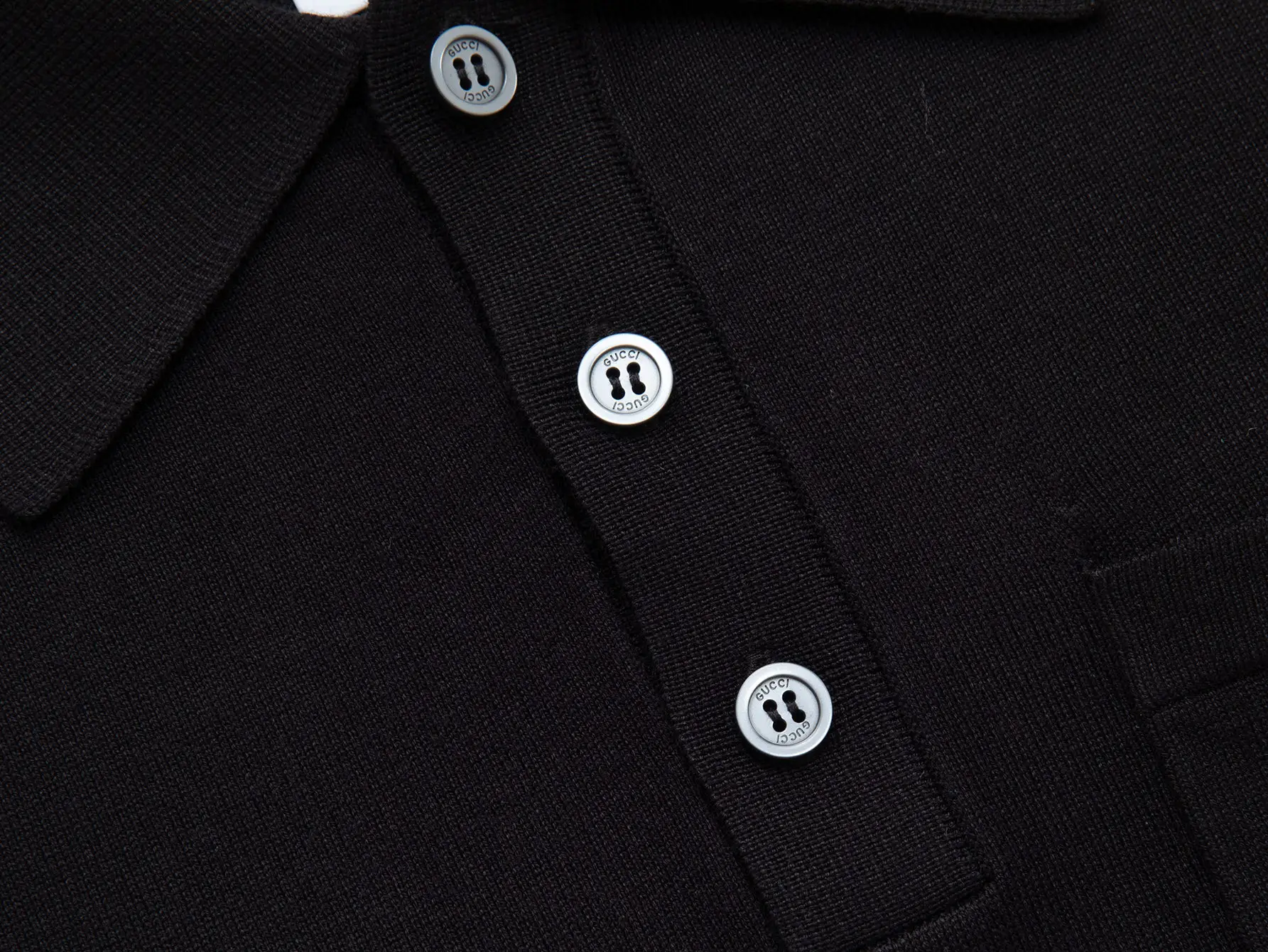 Logo-Embroidered Wool Knit Polo Shirt D15016114 — view 4
