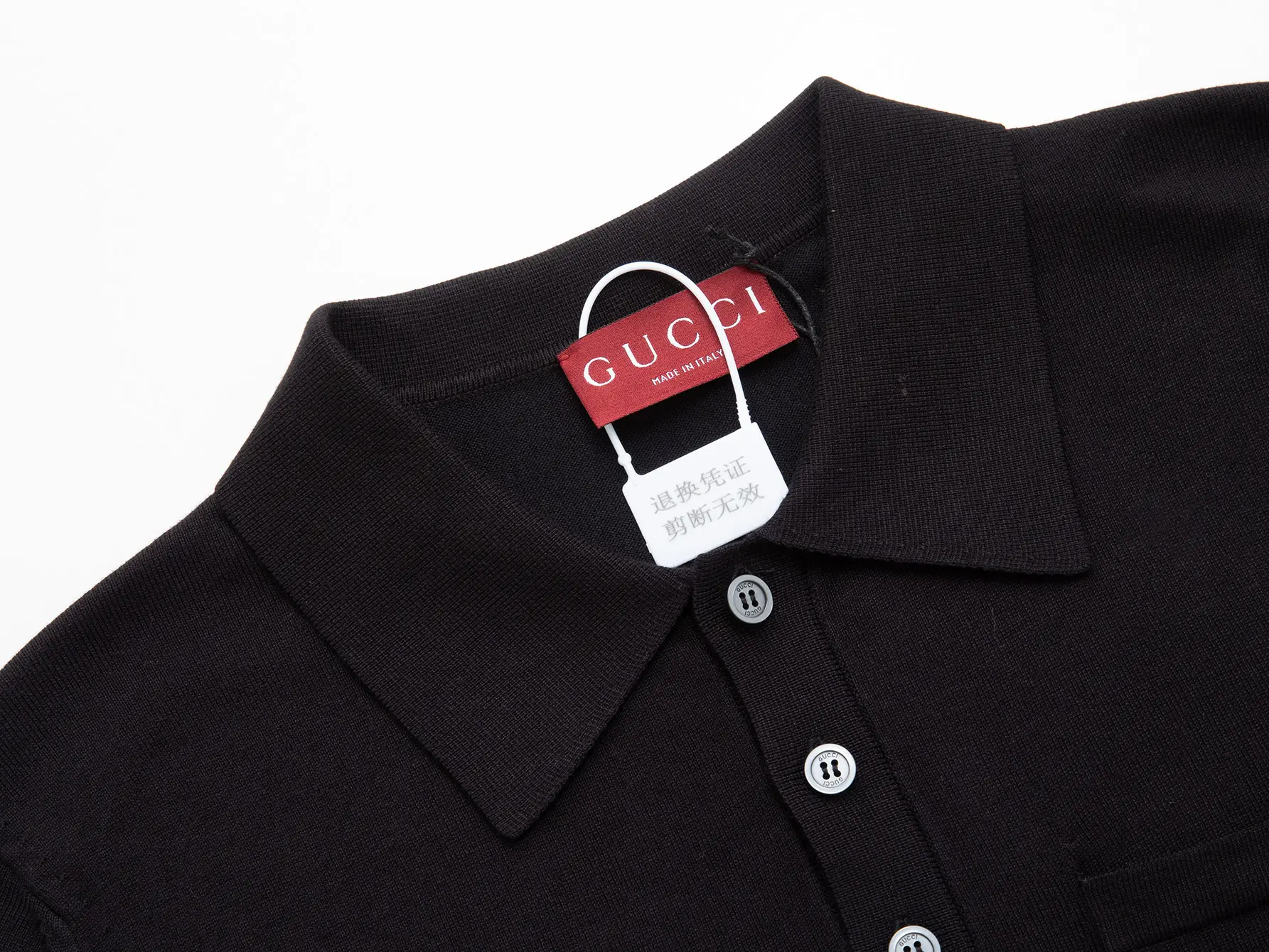 Logo-Embroidered Wool Knit Polo Shirt D15016114 — view 5
