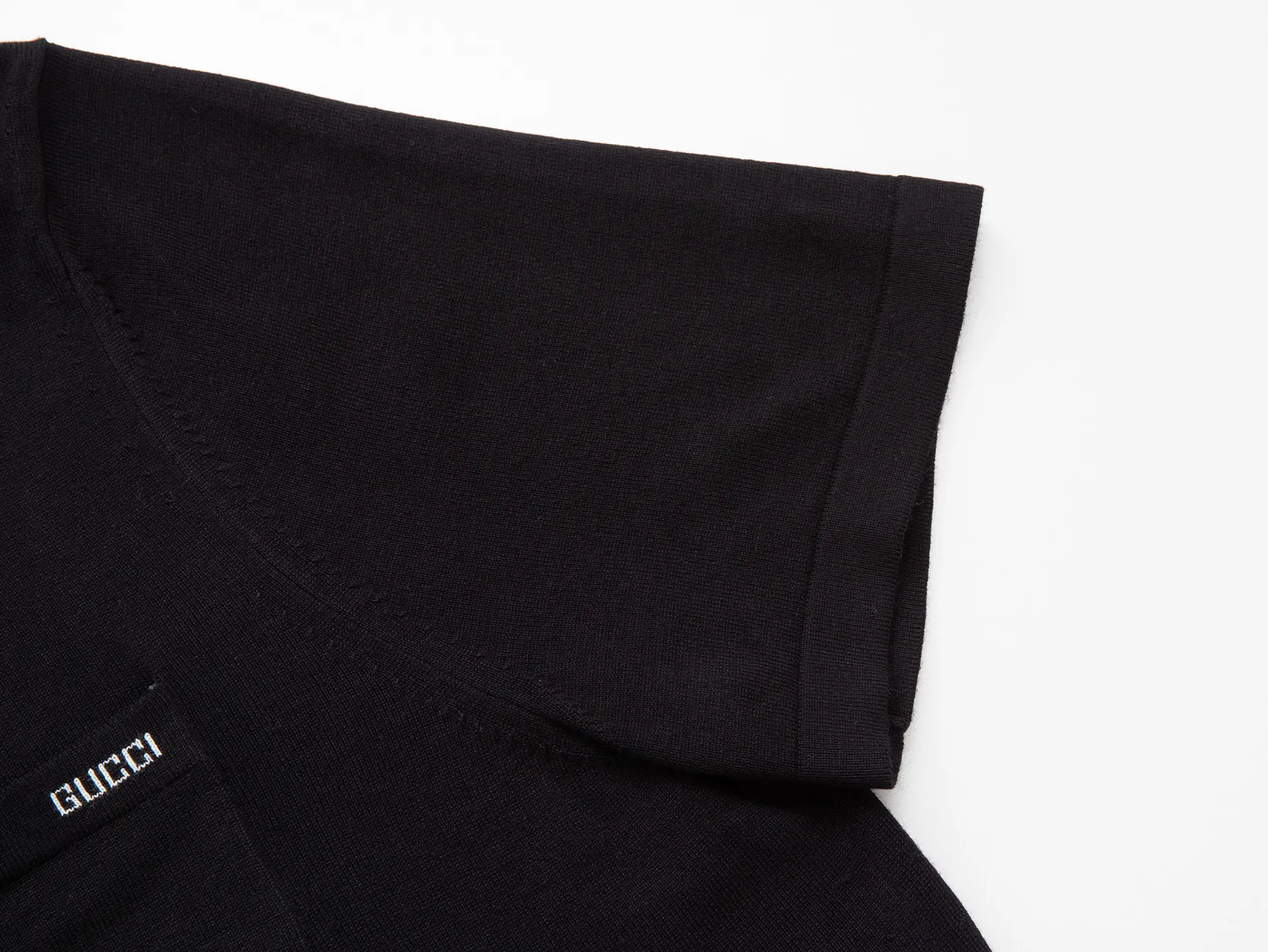 Logo-Embroidered Wool Knit Polo Shirt D15016114 — view 8