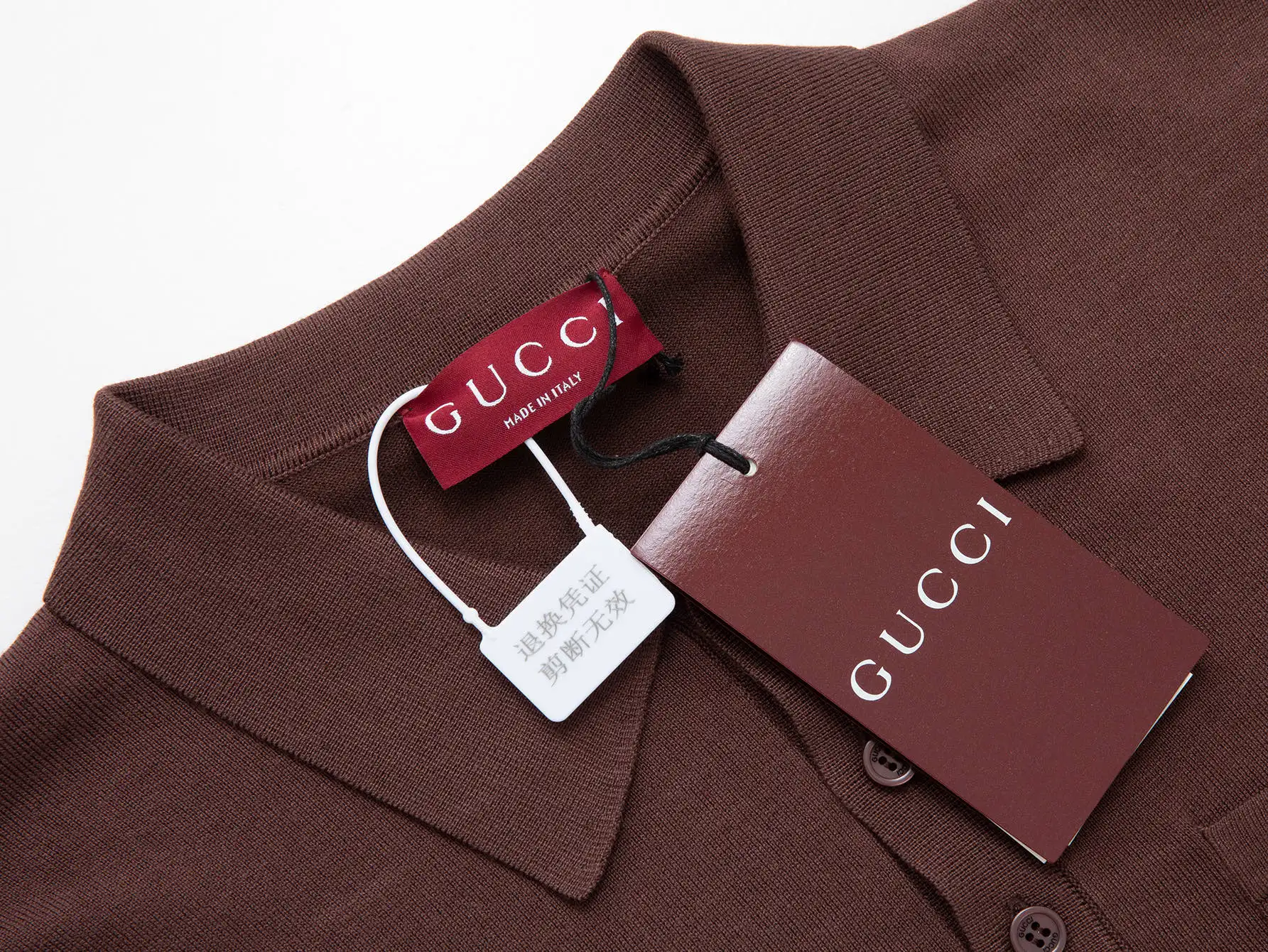 Logo-Embroidered Wool Knit Polo Shirt D15016113 — view 3