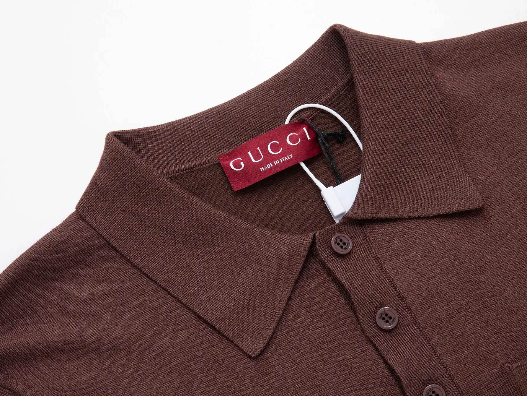 Logo-Embroidered Wool Knit Polo Shirt D15016113 — view 4