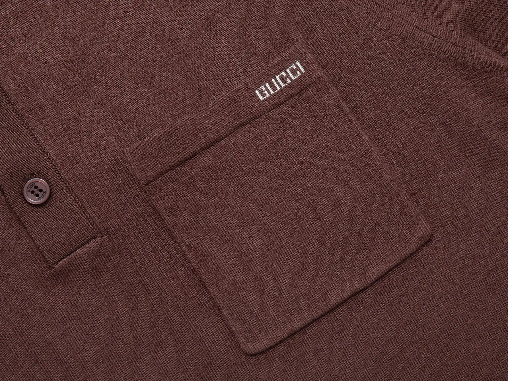 Logo-Embroidered Wool Knit Polo Shirt D15016113 — view 5