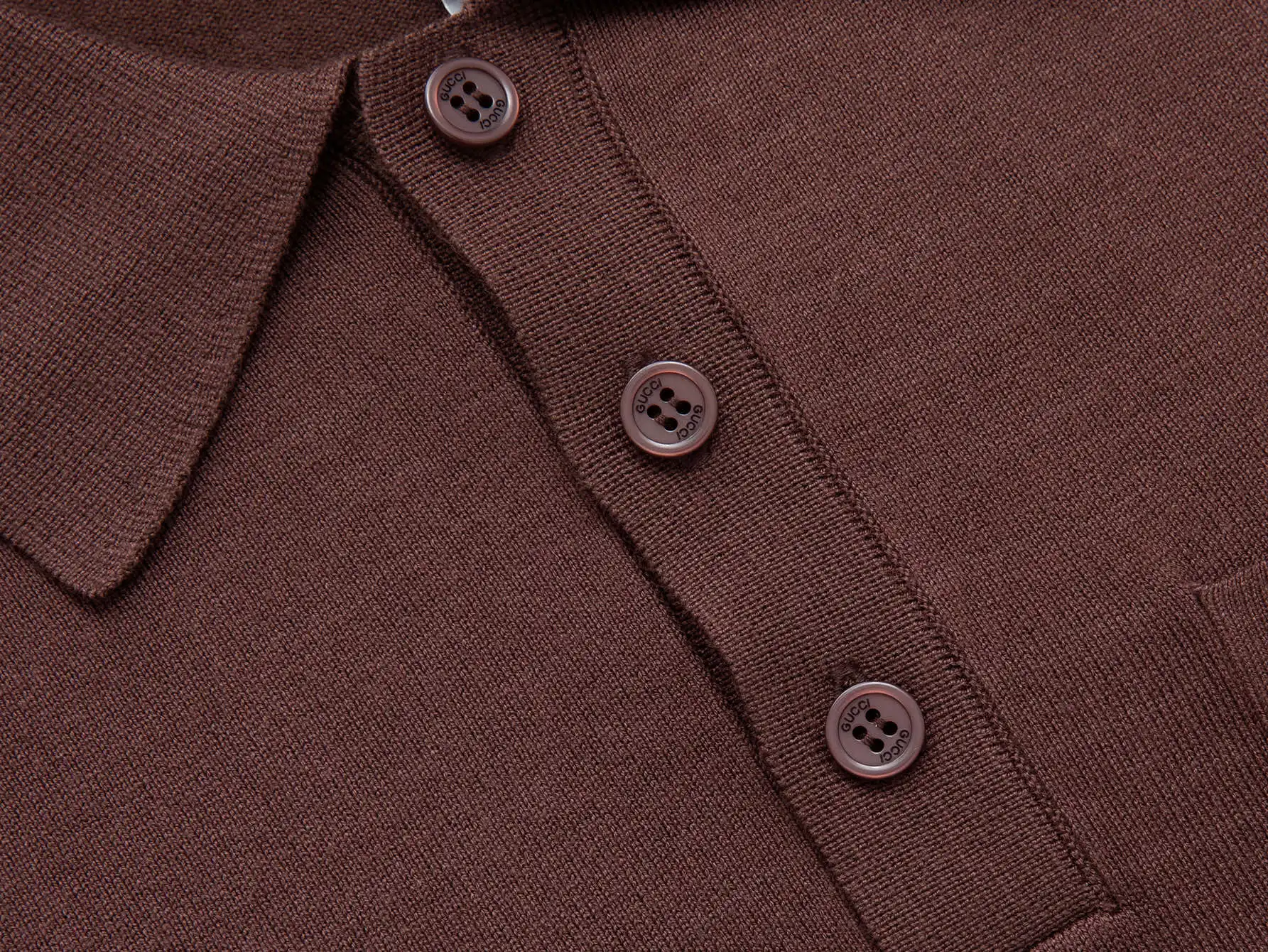 Logo-Embroidered Wool Knit Polo Shirt D15016113 — view 6