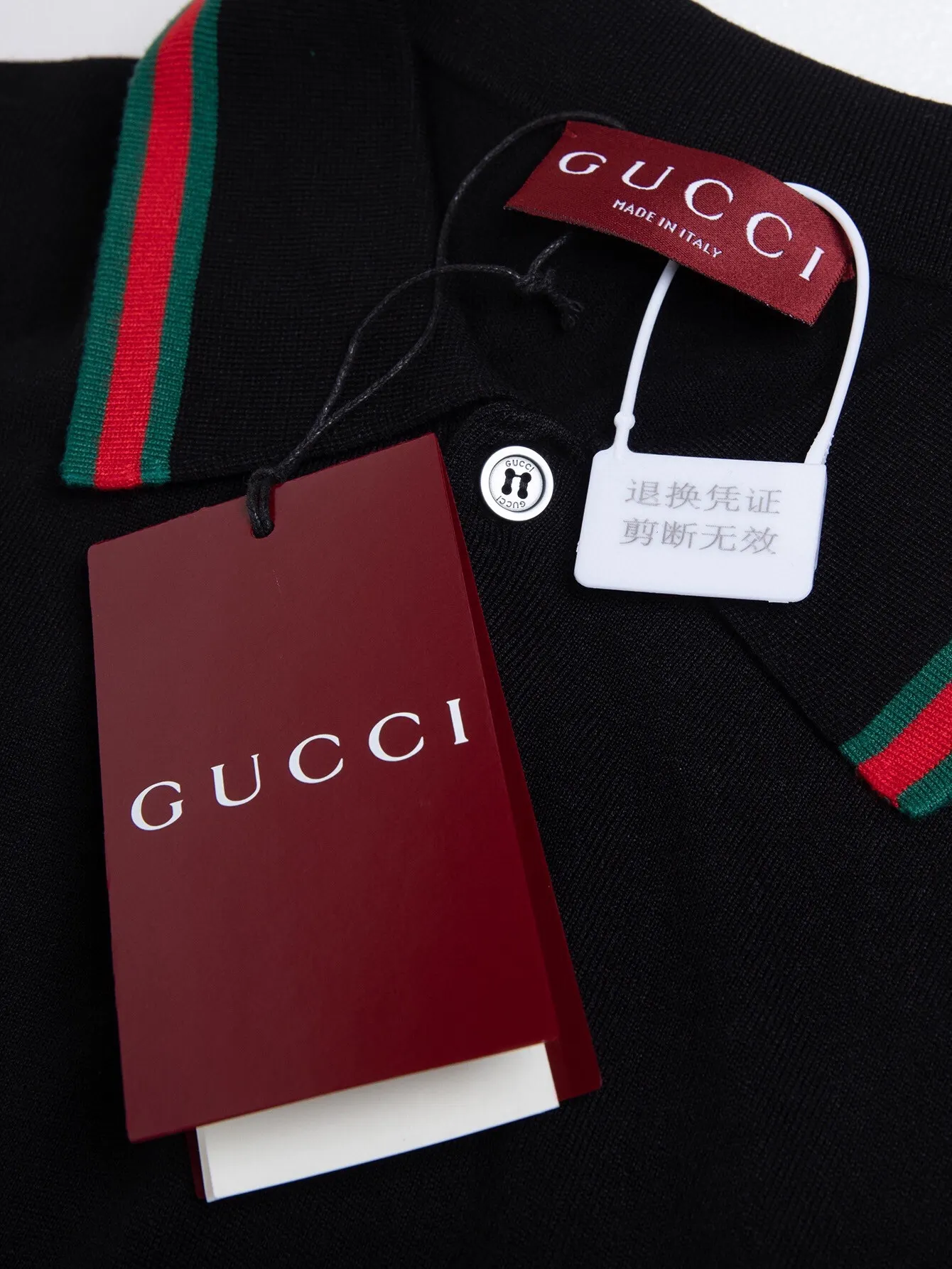 Web-Stripe Trim Wool Polo Shirt D15015928 — view 3