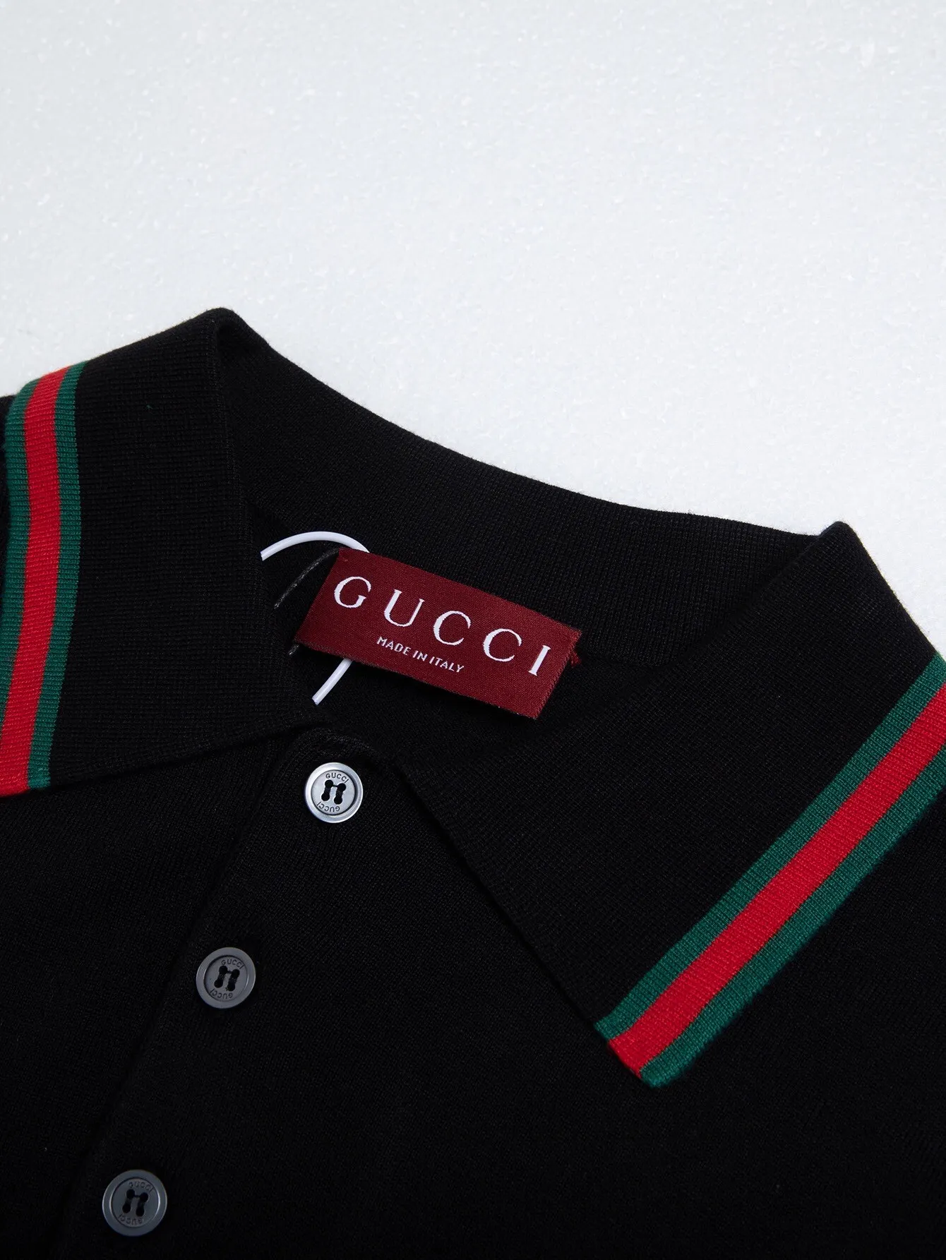 Web-Stripe Trim Wool Polo Shirt D15015928 — view 5