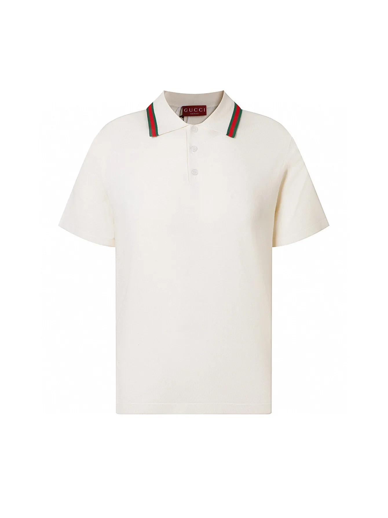 Web-Stripe Trim Wool Polo Shirt D15015929