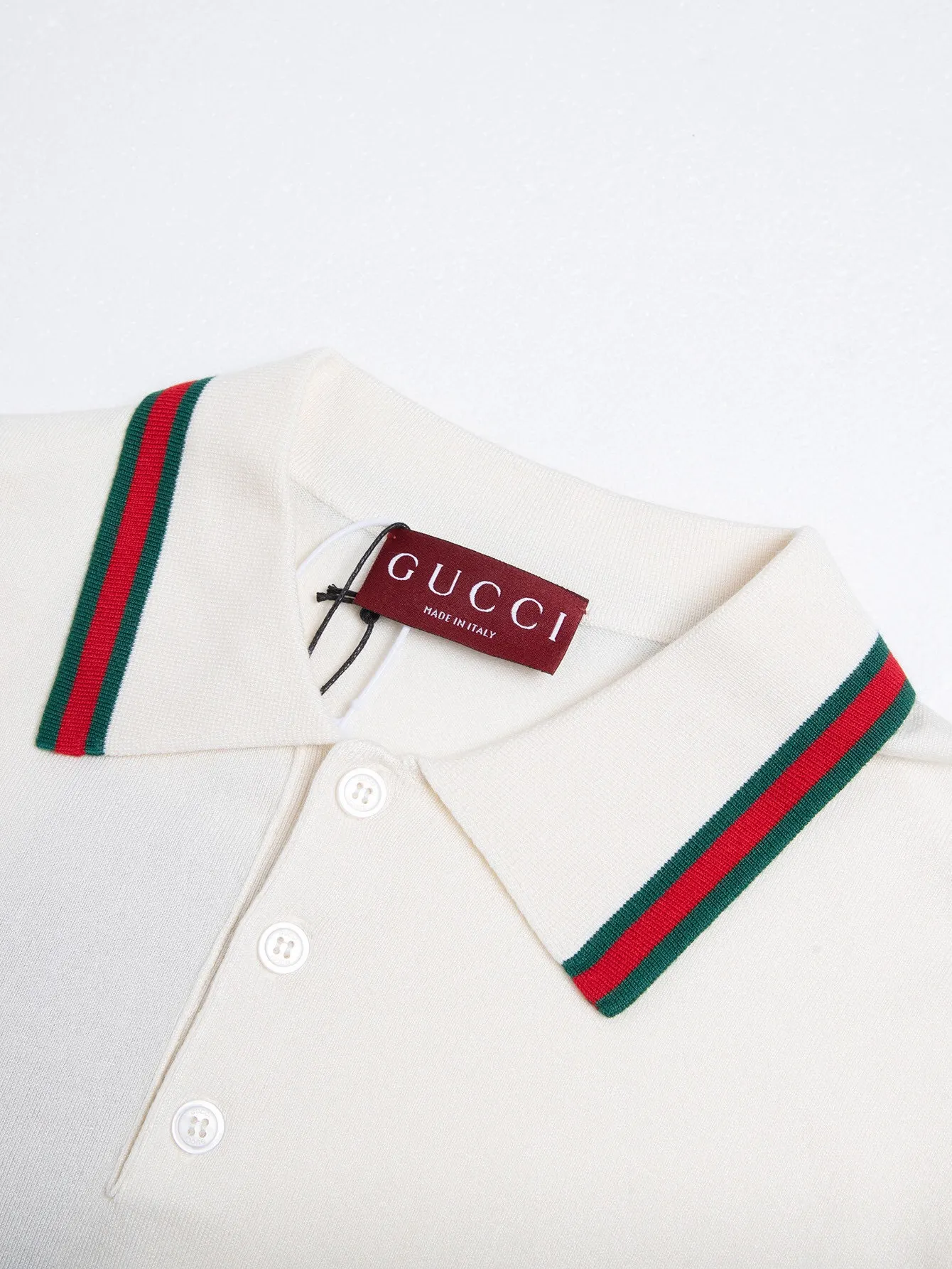 Web-Stripe Trim Wool Polo Shirt D15015929 — view 3